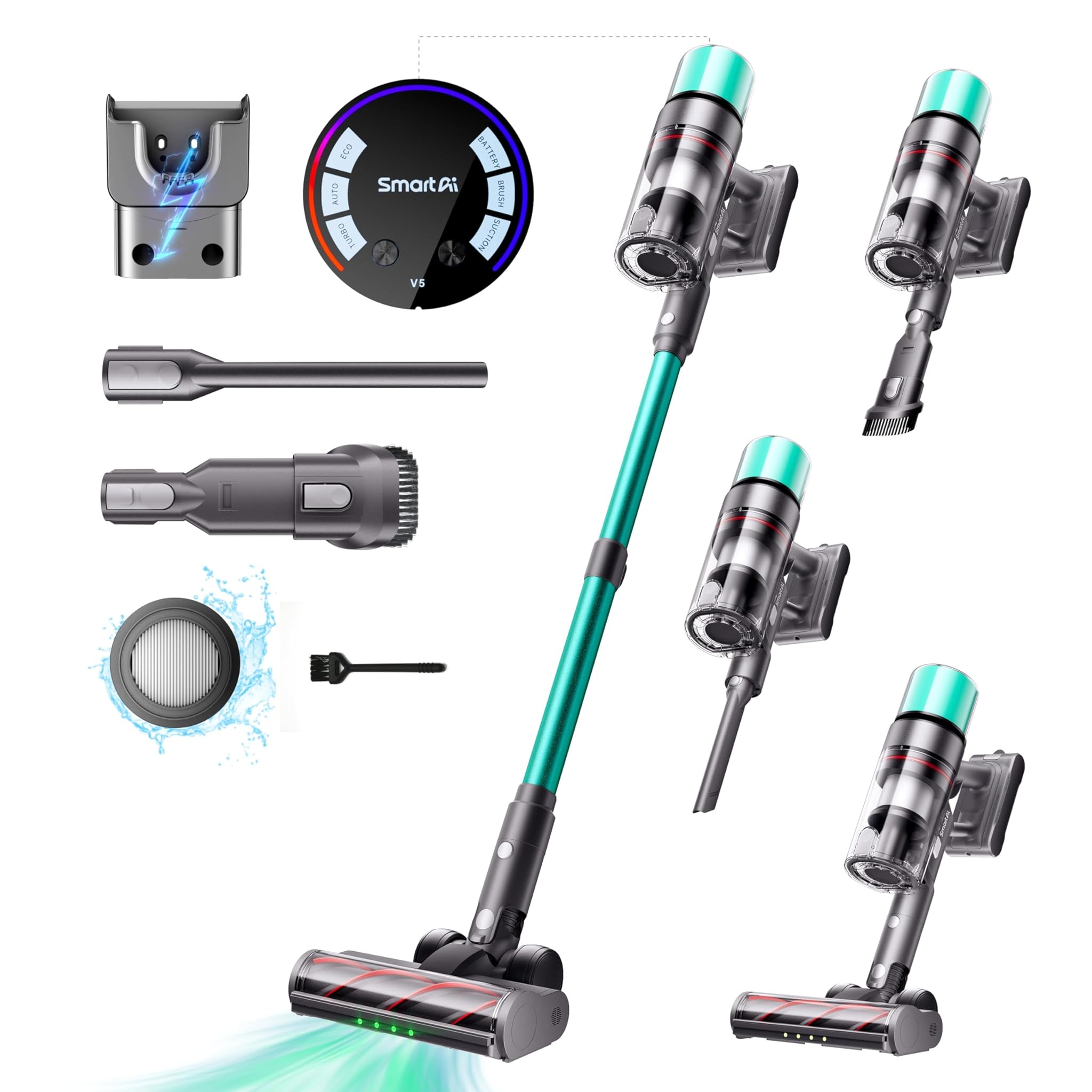 Smartai V5 Aspirapolvere Senza Fili 50Kpa/600W