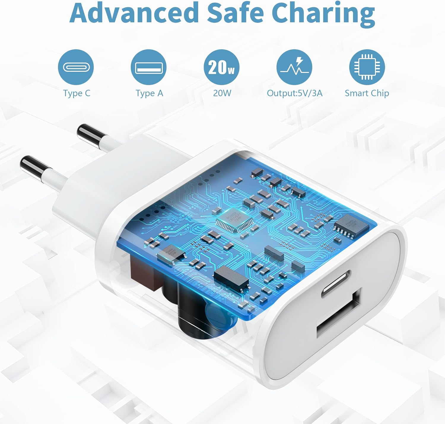 Piarhlie Caricatore iPhone 20W USB C con Cavo 2M - immagine 4