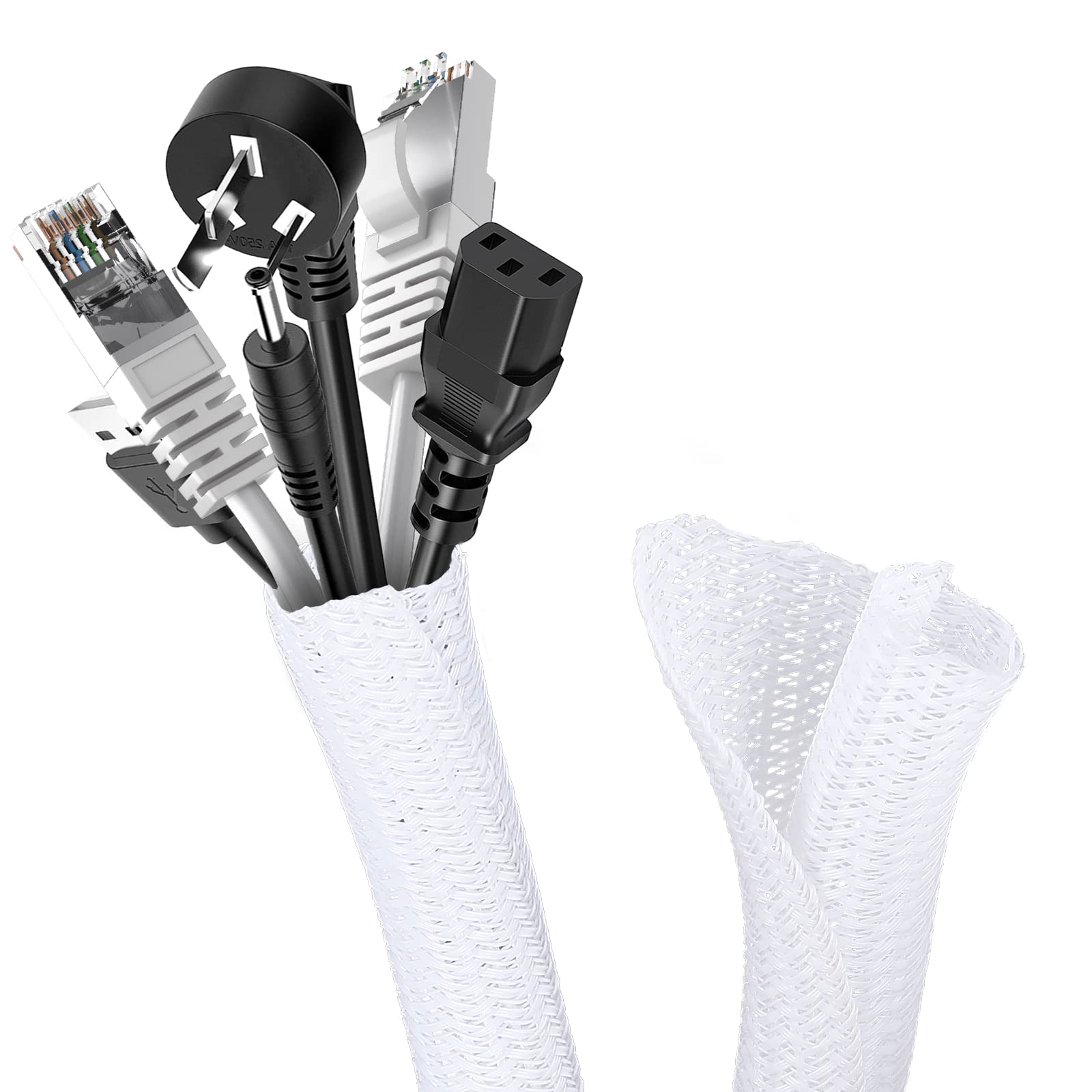 Romon Guaina Cavi Intrecciata 3M 13-20mm, Bianco