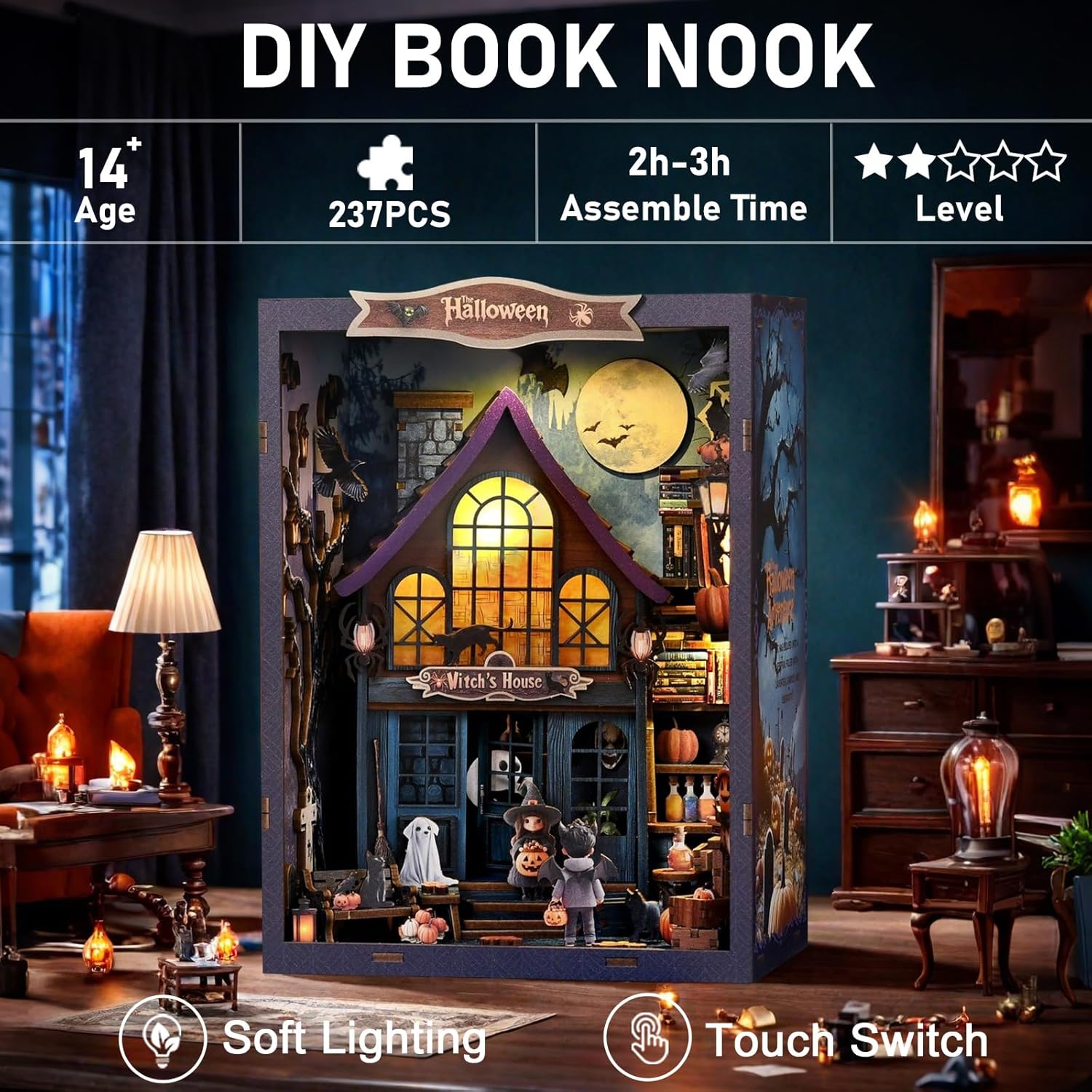 Kit Fai da Te Book Nook Vecchio Castello Magic Night - immagine 2