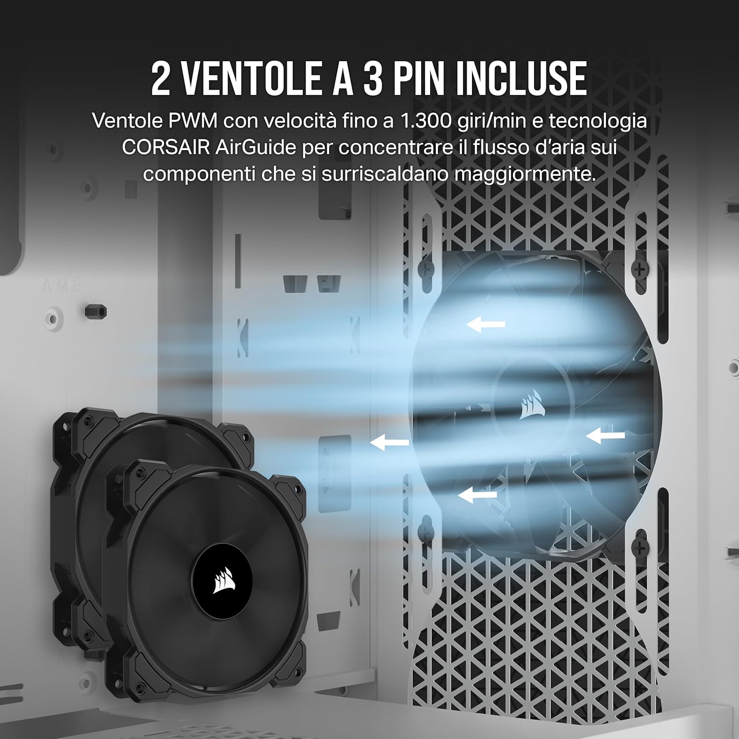 Corsair 3000D AIRFLOW Case PC Mid-Tower, Bianco - immagine 4