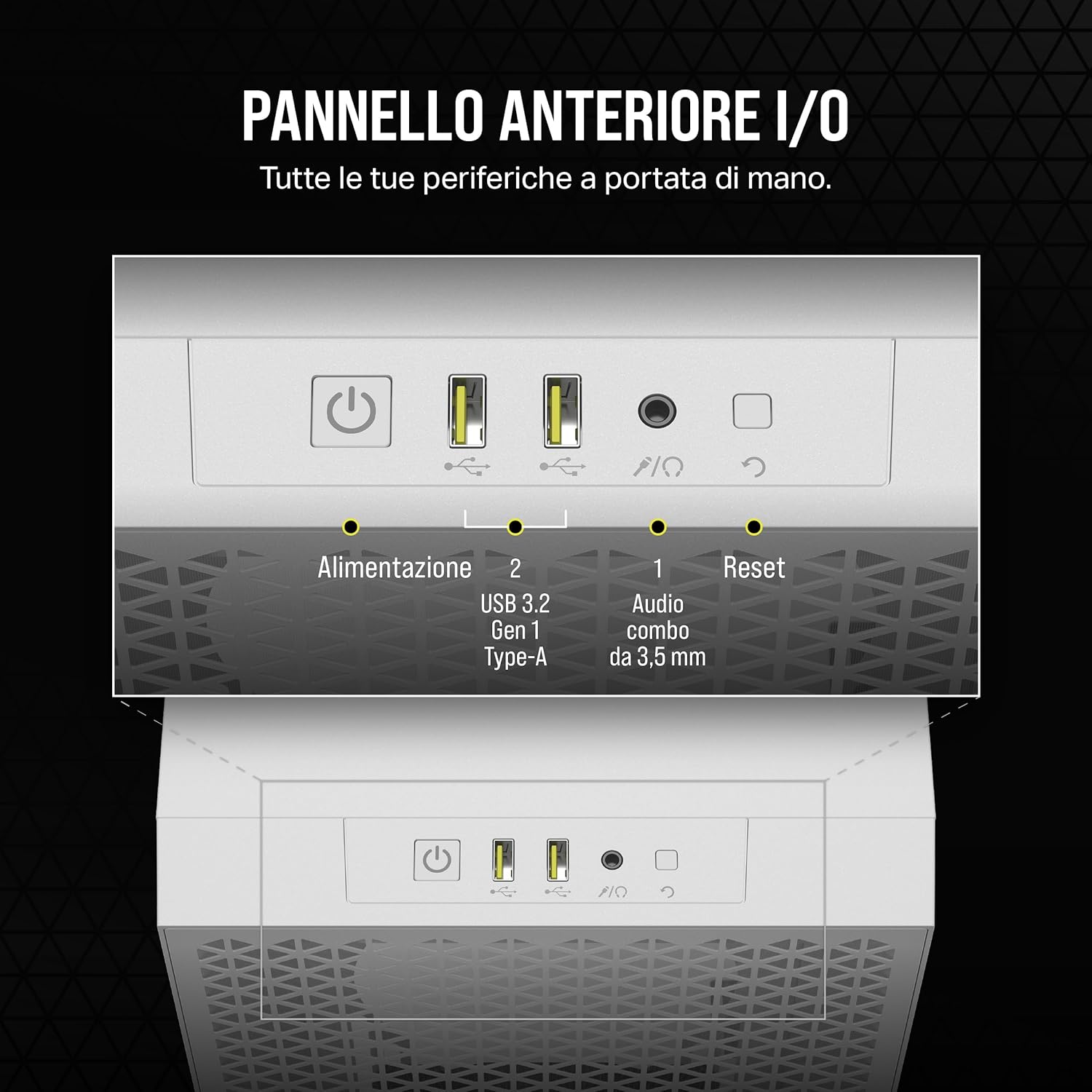 Corsair 3000D AIRFLOW Case PC Mid-Tower, Bianco - immagine 7