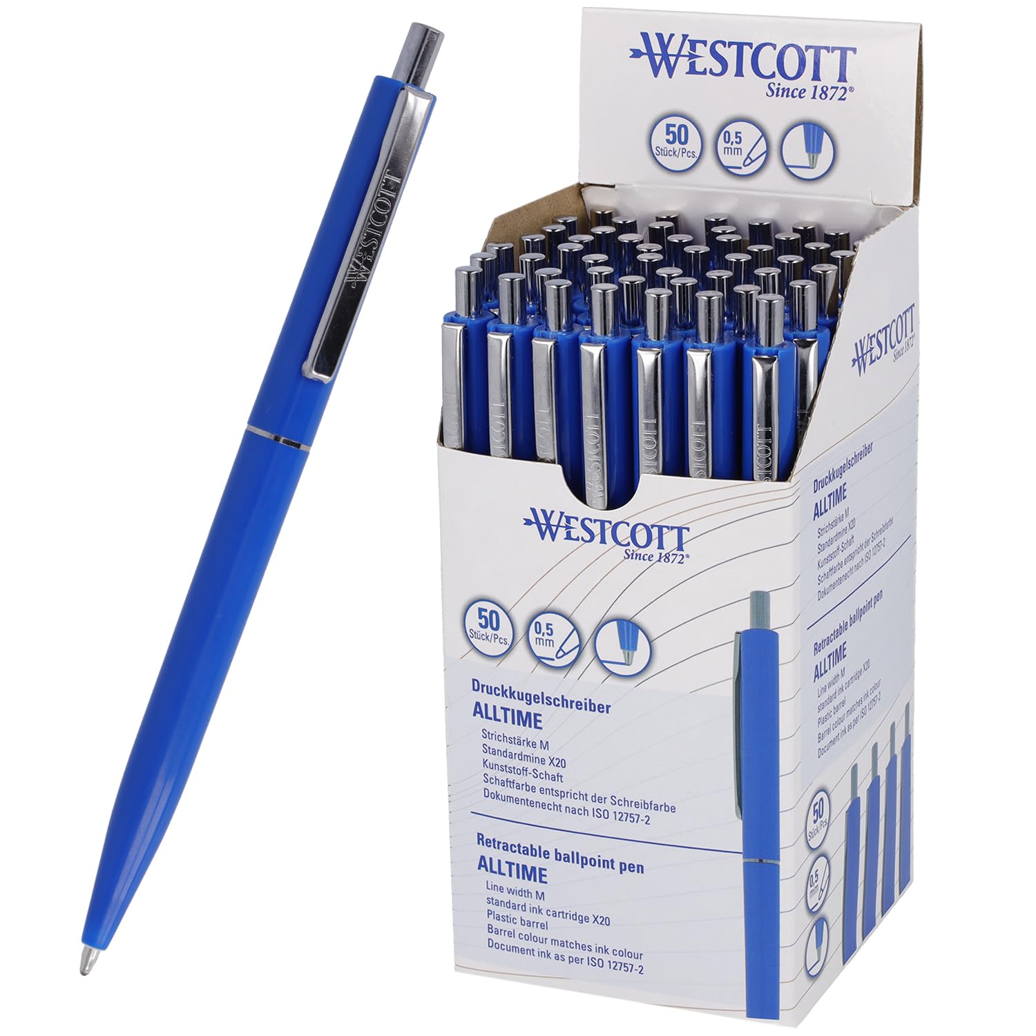 Westcott Penna a Sfera ALLTIME Blu, 50 Pezzi