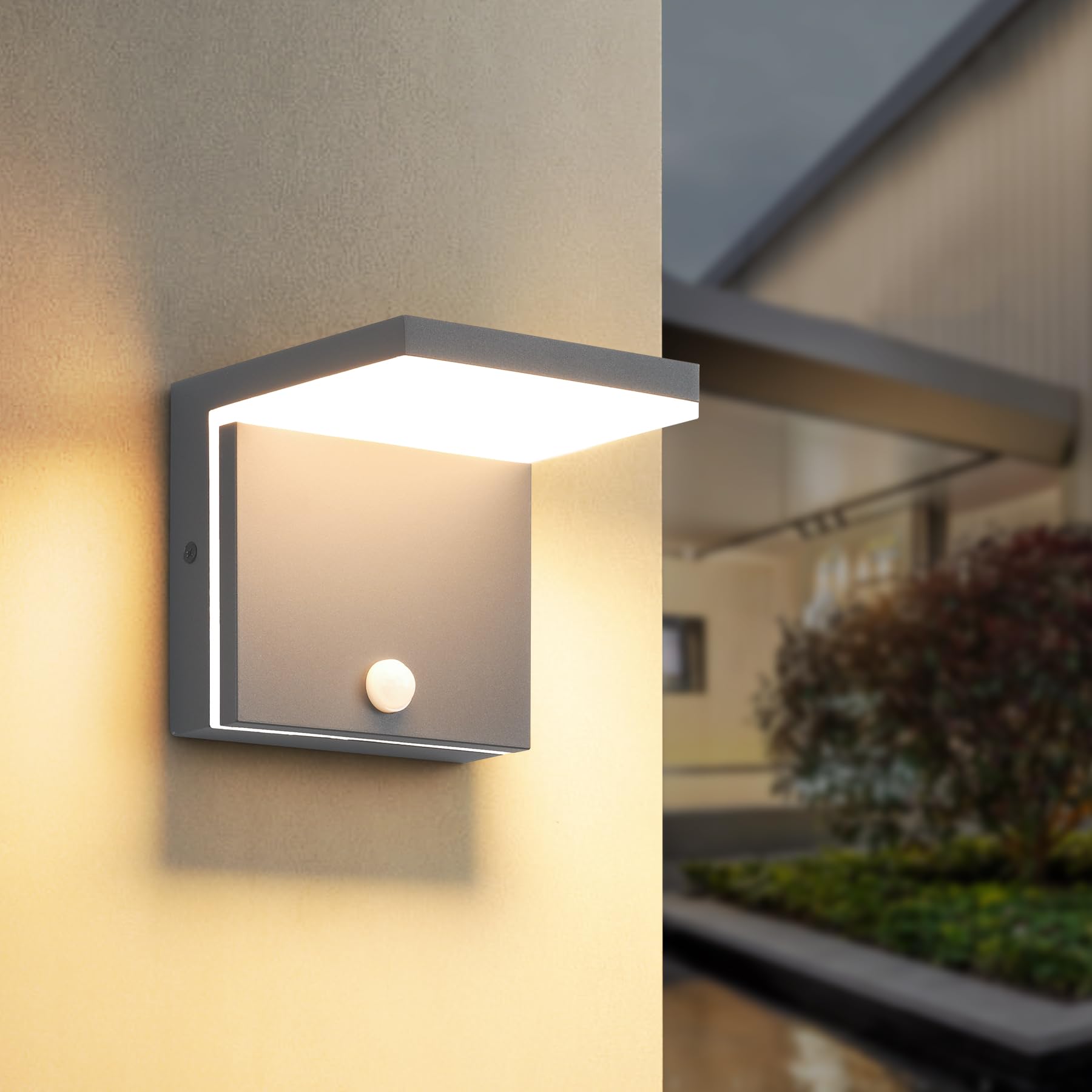 Lampada da Parete LED Esterni con Sensore 12W, Antracite