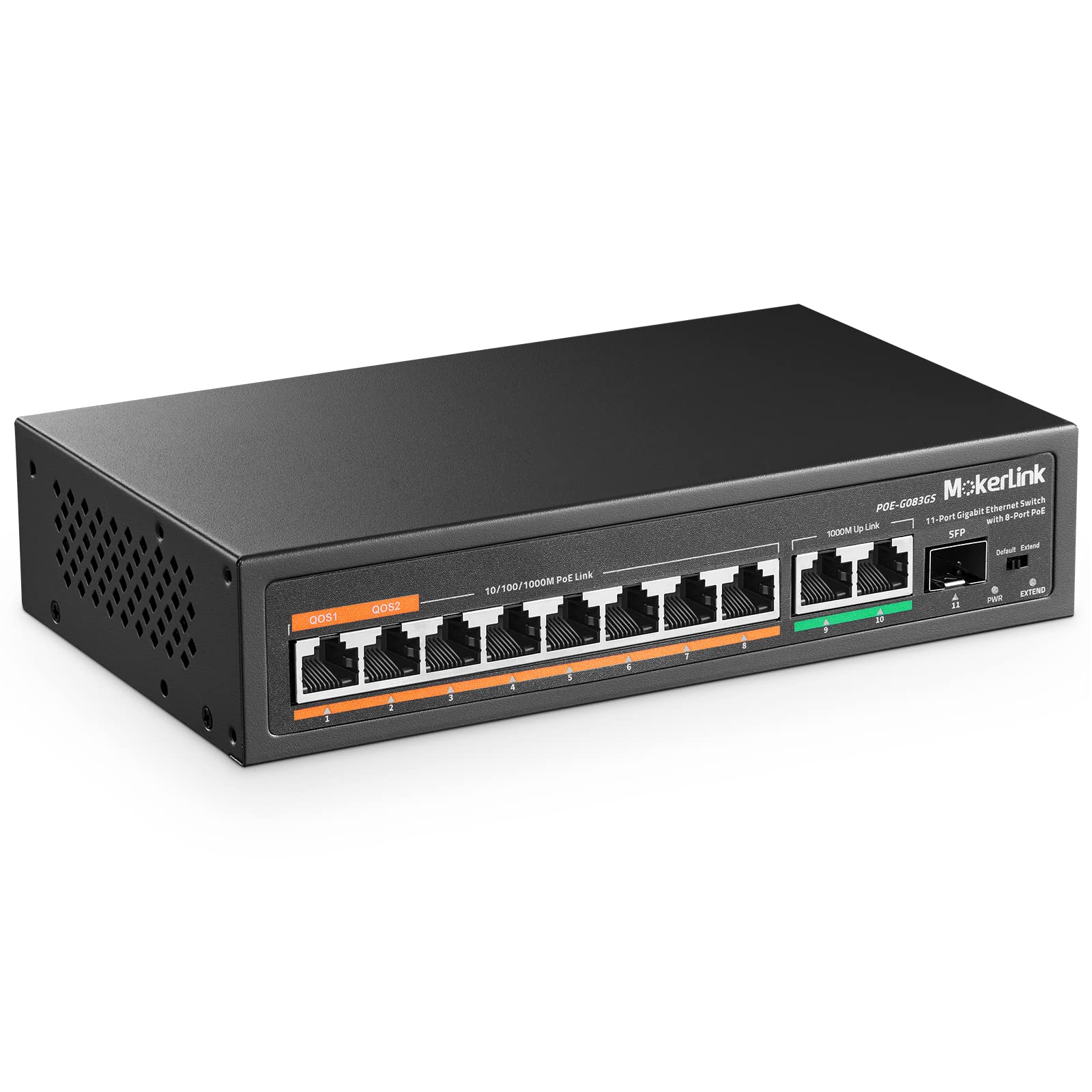 Mokerlink Switch Gigabit PoE 11 Porte con 8 PoE+