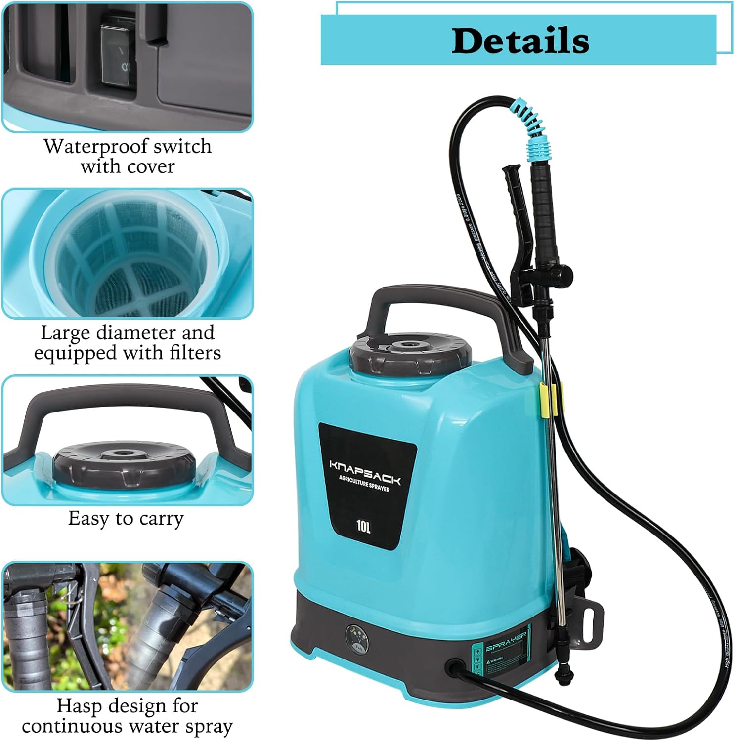 Iriisy Pompa a Zaino Elettrica 10 Litri - immagine 4