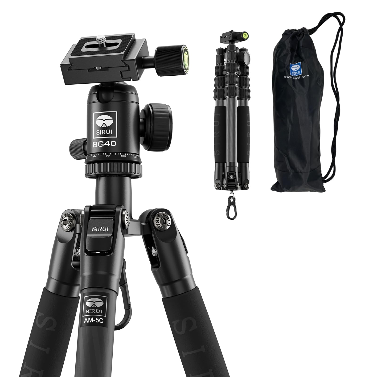 Sirui AM-5C Treppiede da Viaggio in Fibra di Carbonio 140cm