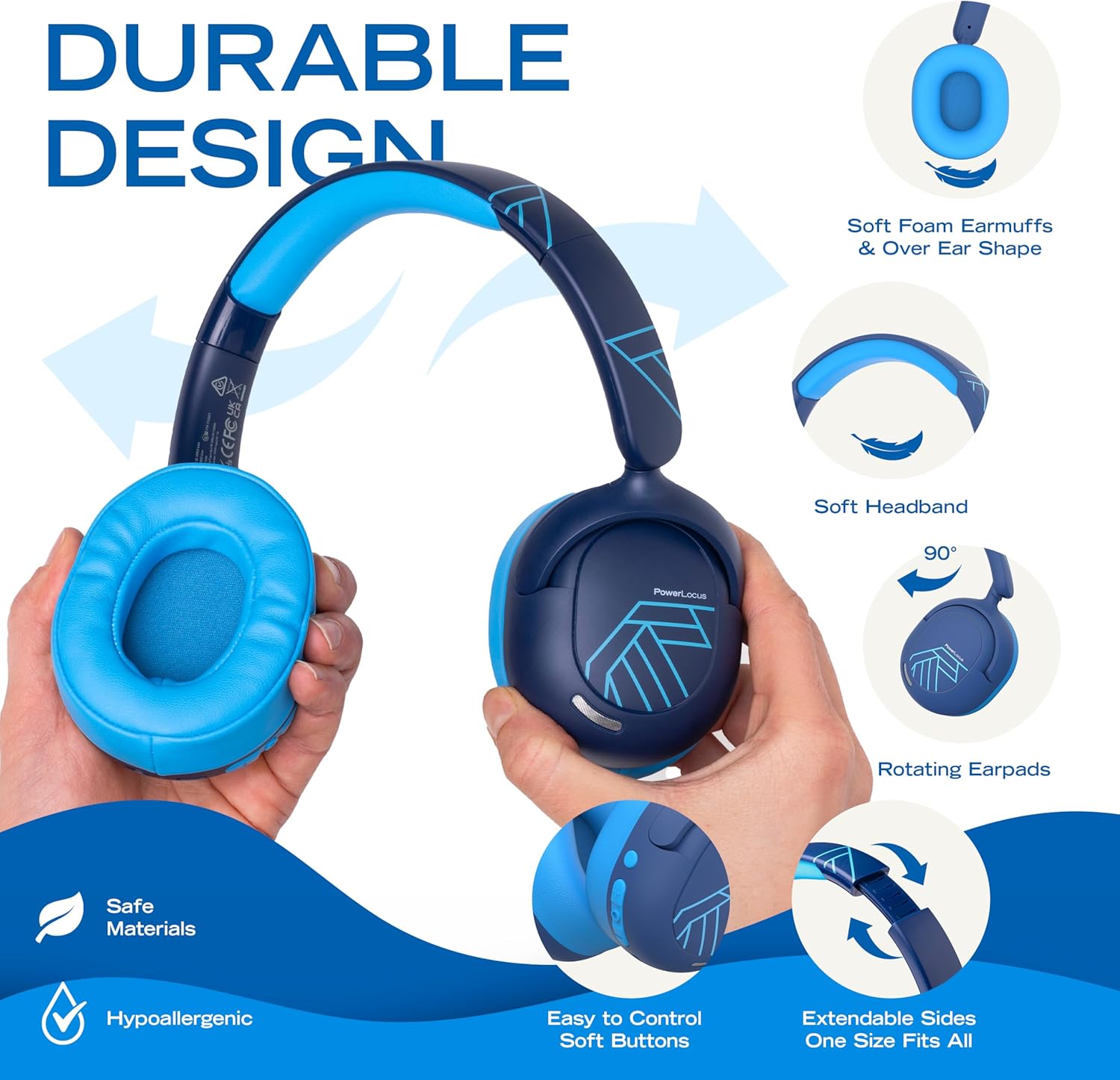 Powerlocus Cuffie Bluetooth per Bambini 70h - immagine 4