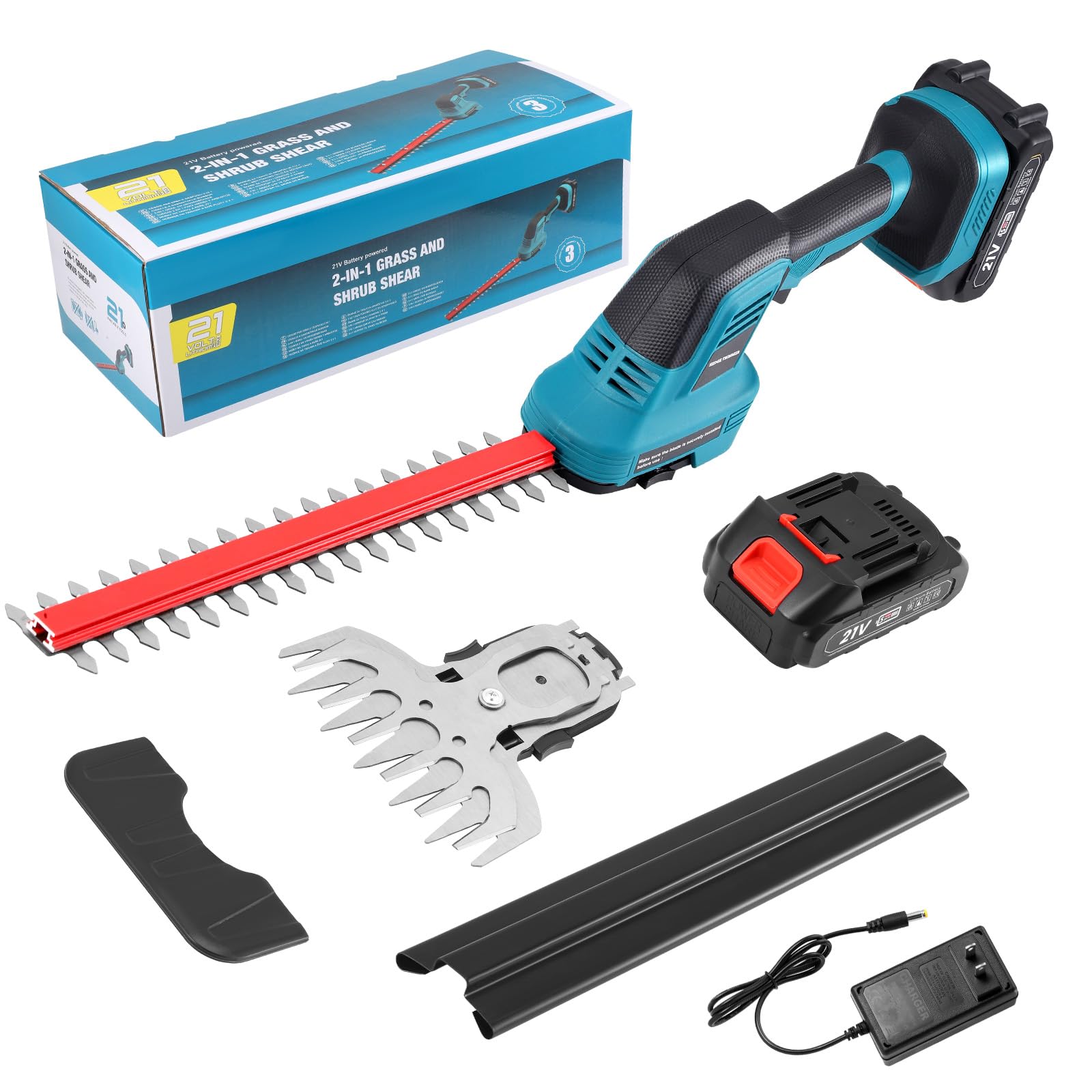 Tagliasiepi Elettrico Senza Fili 2 in 1 da 21V