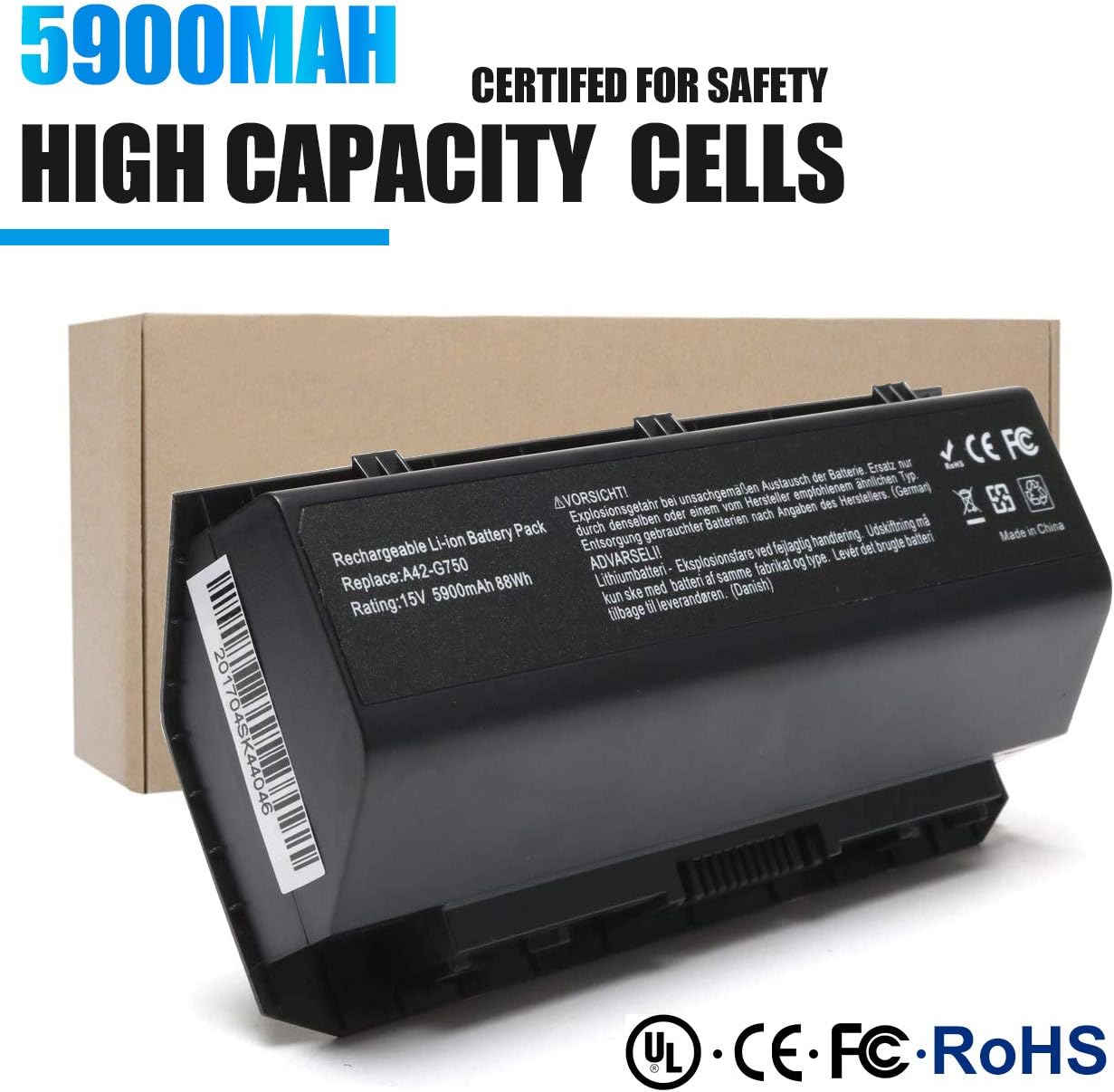 Batteria di Ricambio 88Wh per Asus ROG G750 Series - immagine 3