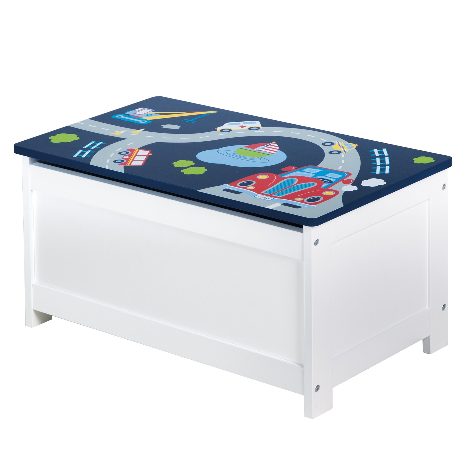 Roba Cassapanca Rennfahrer - Legno Laccato Bianco e Blu