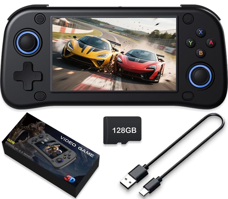 Console da Gioco Portatile 4.3" IPS 64GB, Nera