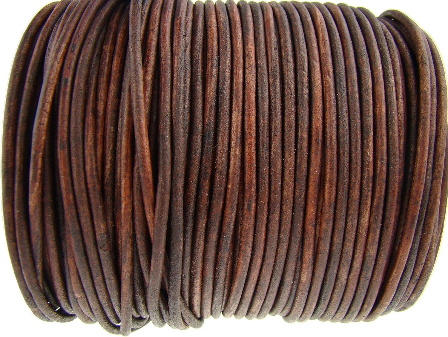 Esnado Cordino Rotondo in Cuoio 3mm, Marrone Anticato - immagine 1