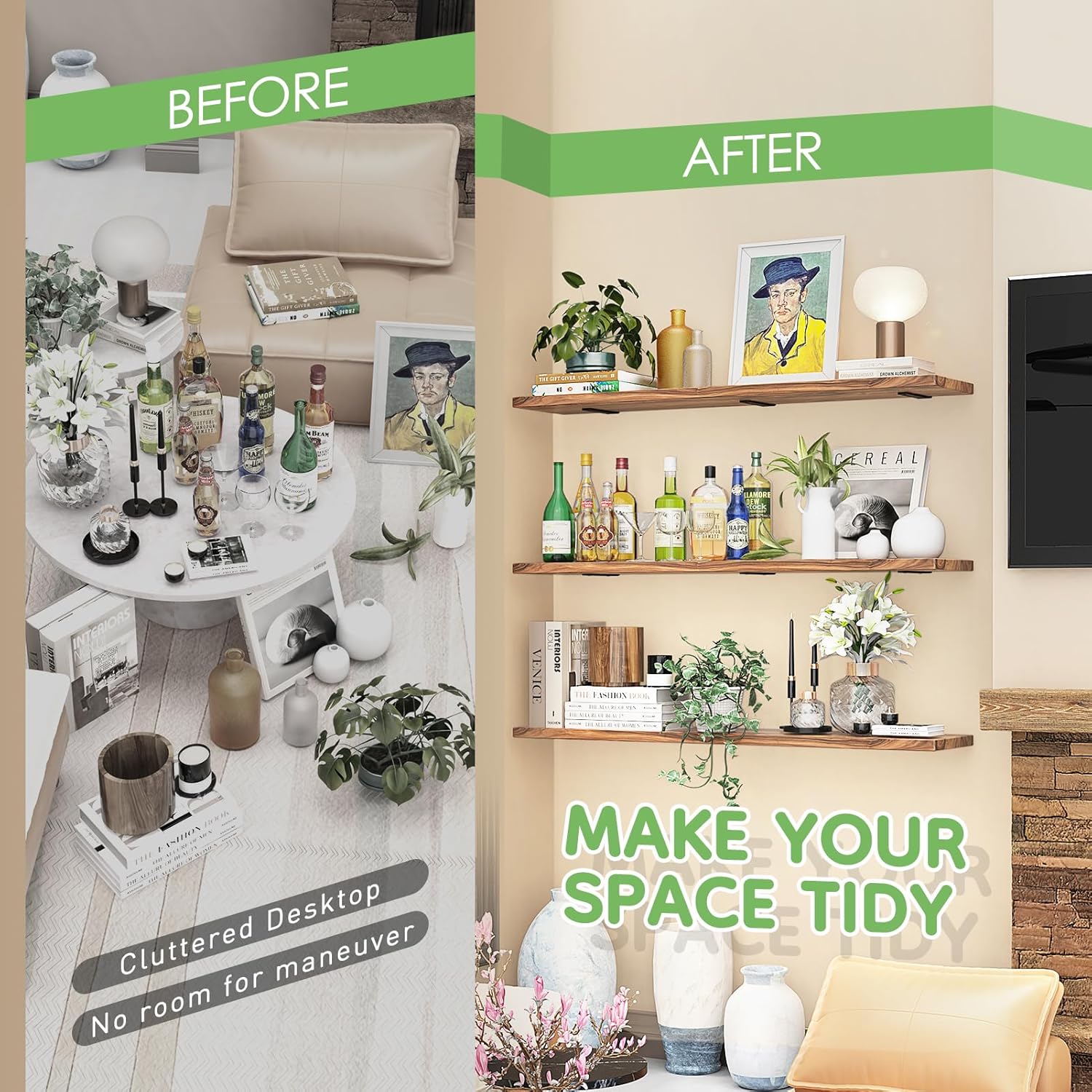 6 supporti per scaffali, 25 cm, con capacità di carico di 75 kg, colore: nero - immagine 4