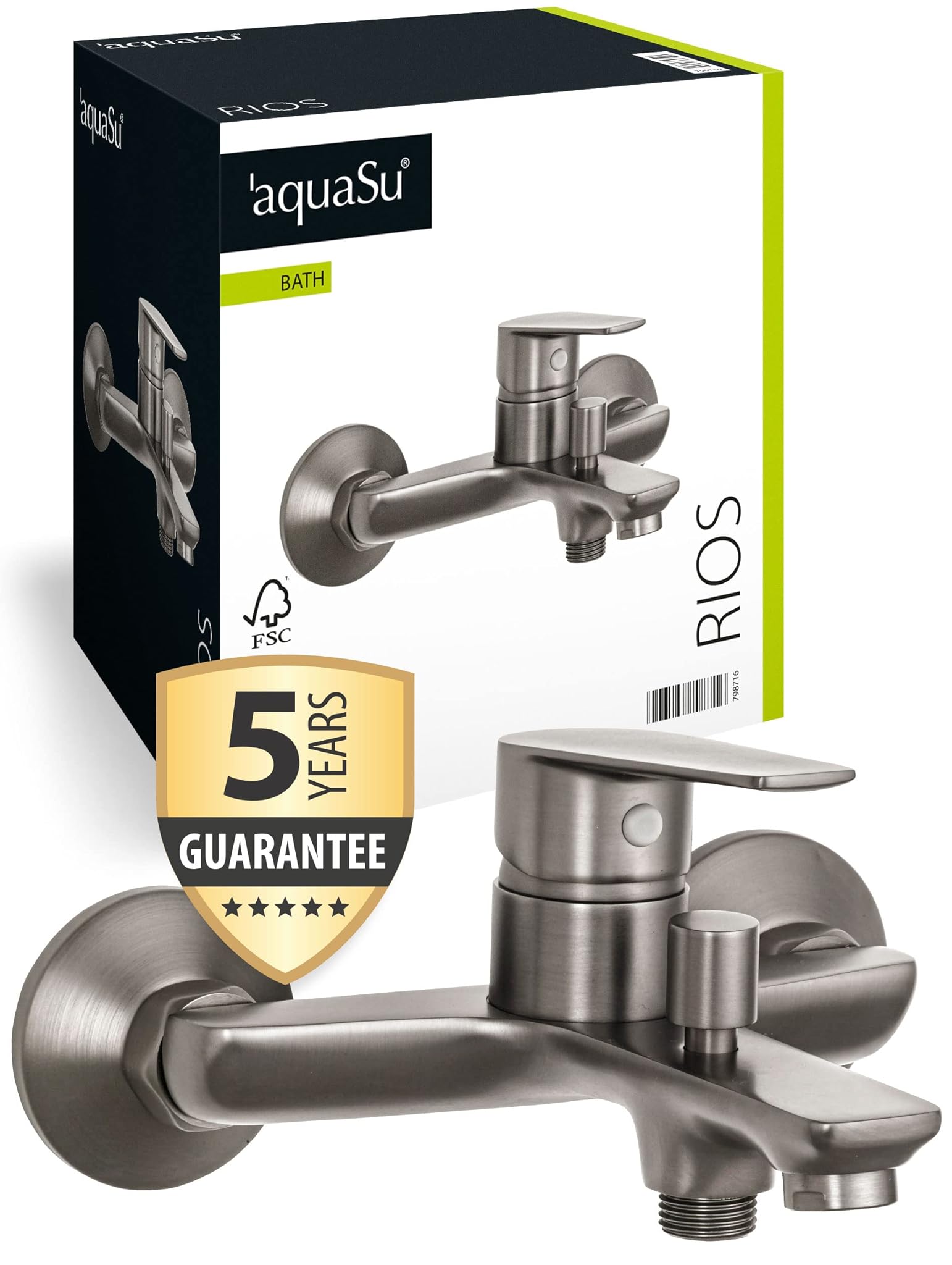 Aquasu® Rios 798716 - Rubinetto Vasca con Deviatore