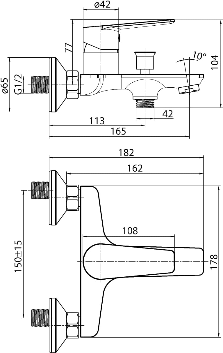 Aquasu® Rios 798716 - Rubinetto Vasca con Deviatore - immagine 5