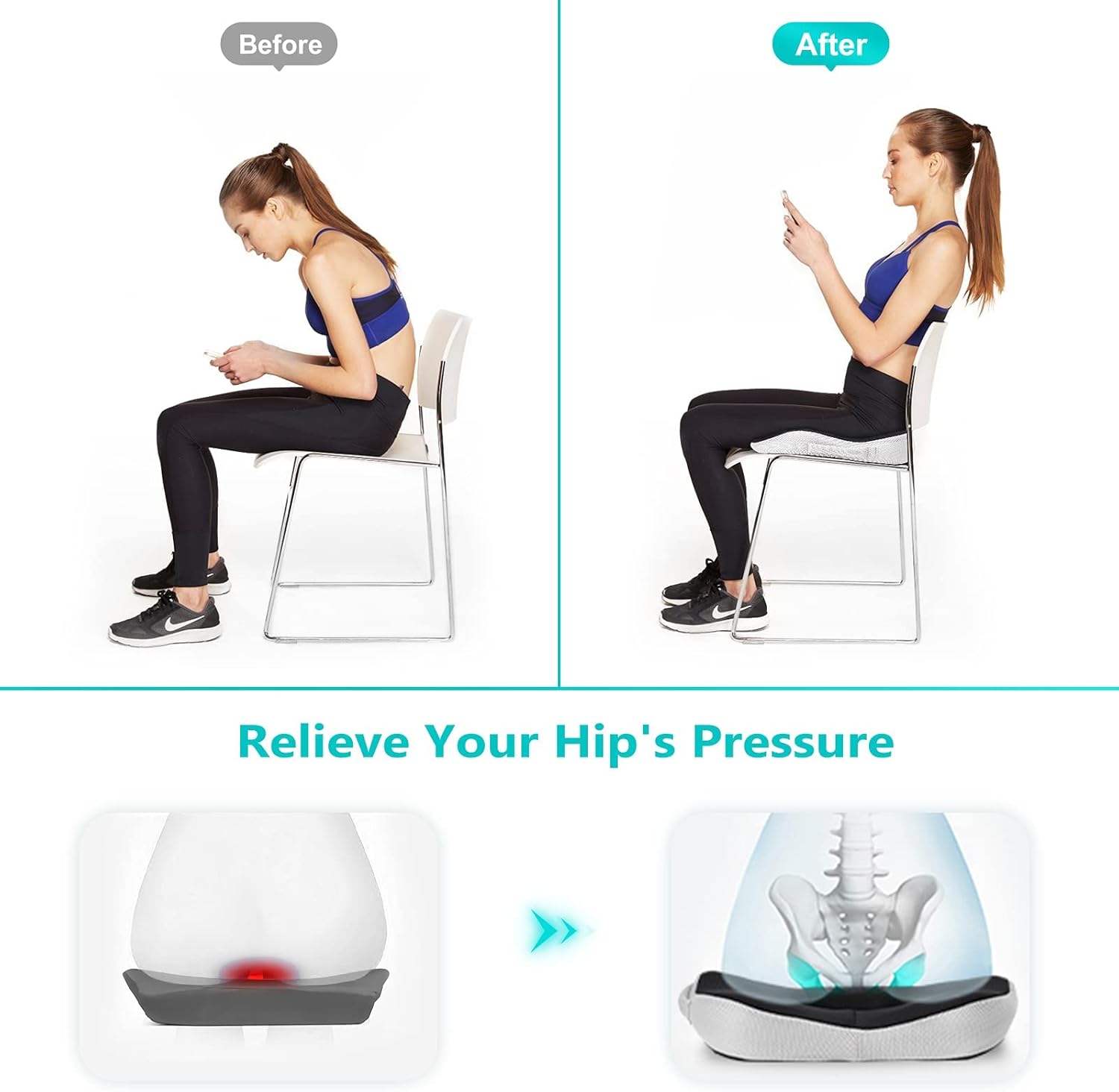 Feagar Cuscino Ortopedico a Ciambella per Sedile - immagine 6