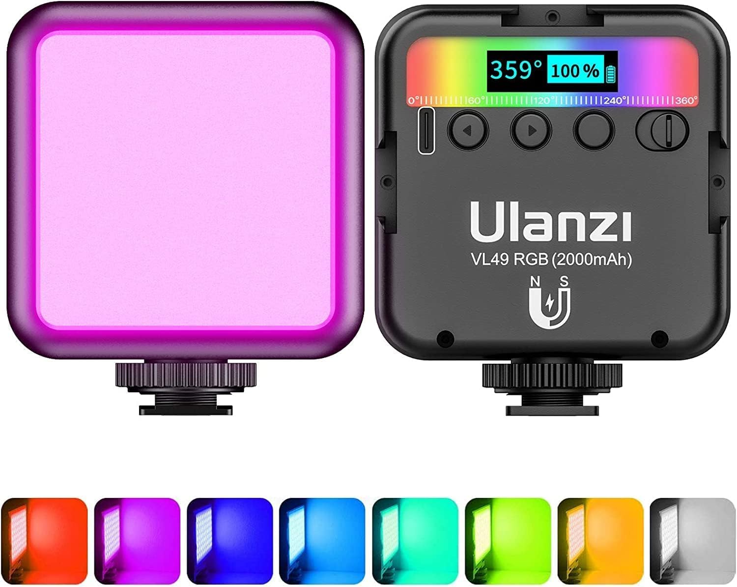 Ulanzi VL49 Faretto LED RGB Dimmerabile 2500K-9500K