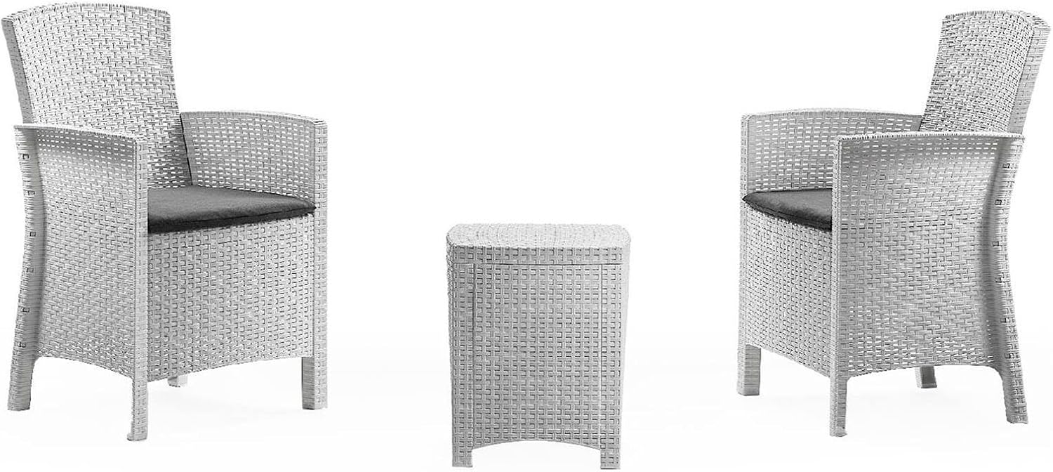 Dmora - Set Salotto da Esterno Jupiter, Bianco - immagine 2