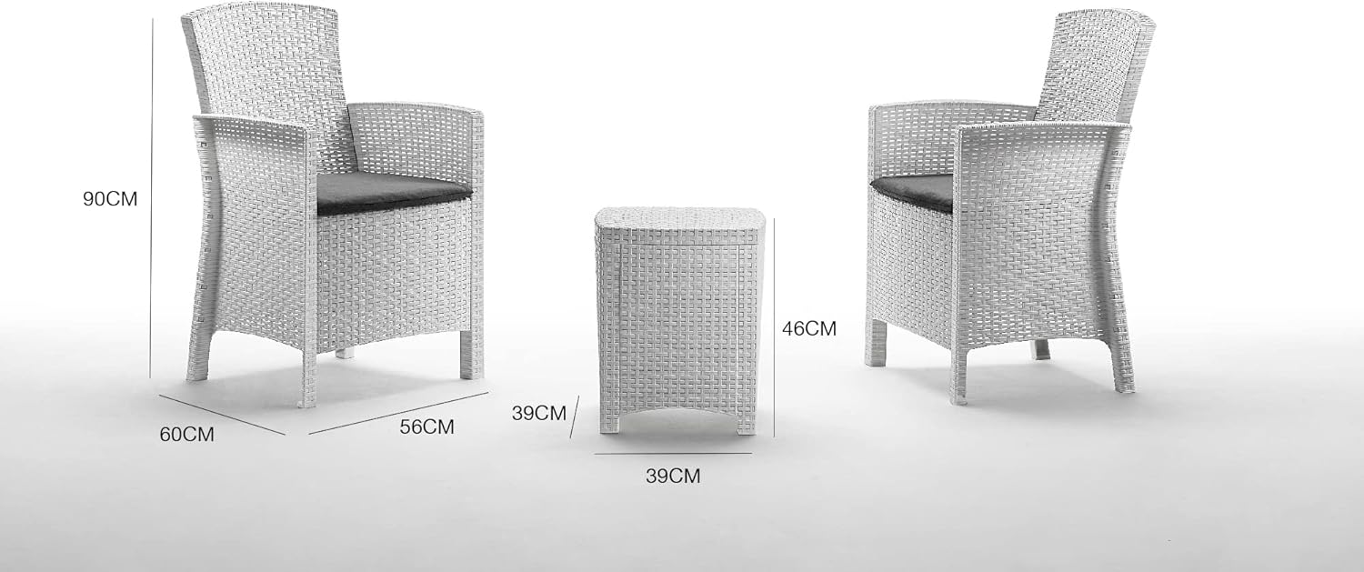 Dmora - Set Salotto da Esterno Jupiter, Bianco - immagine 3