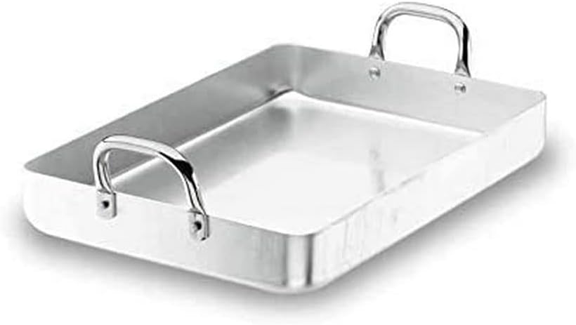 Lacor Teglia da Forno con Manici fissi, Argento, 70 x 45 x 9 cm