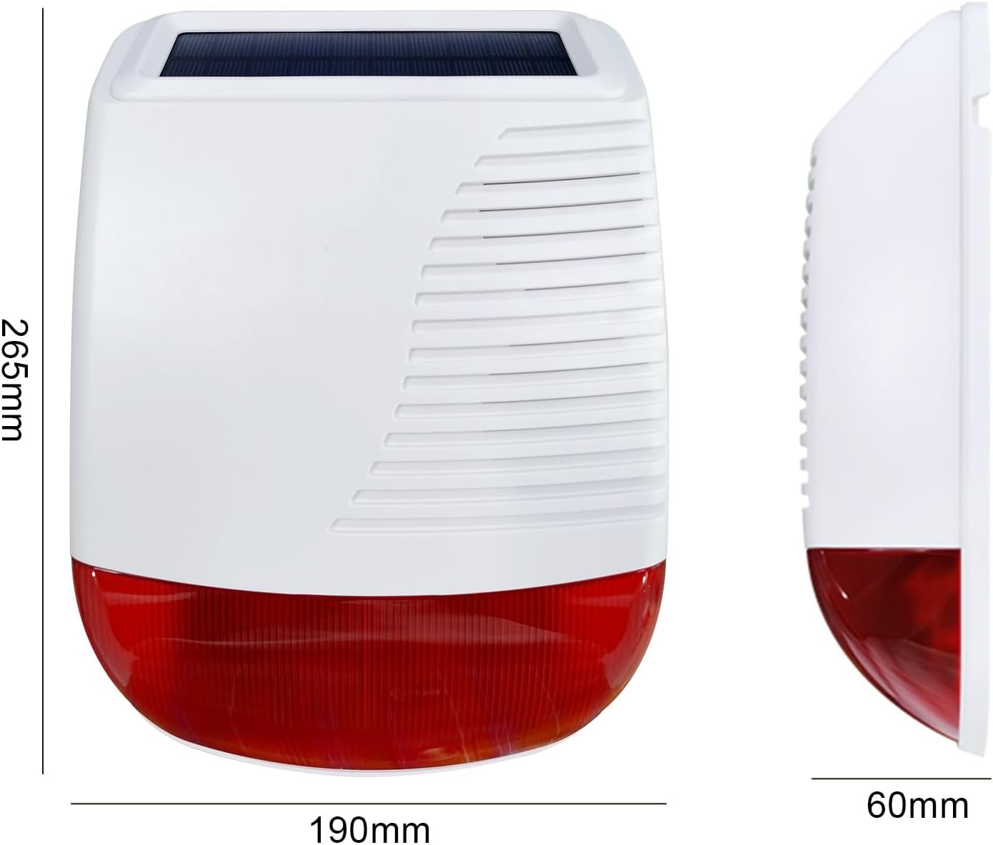 Allarme casa：sirena solar 110 dB con suono forte e stroboscopio - Facile da installare se utilizzata con il kit di allarme YISEELE - immagine 2