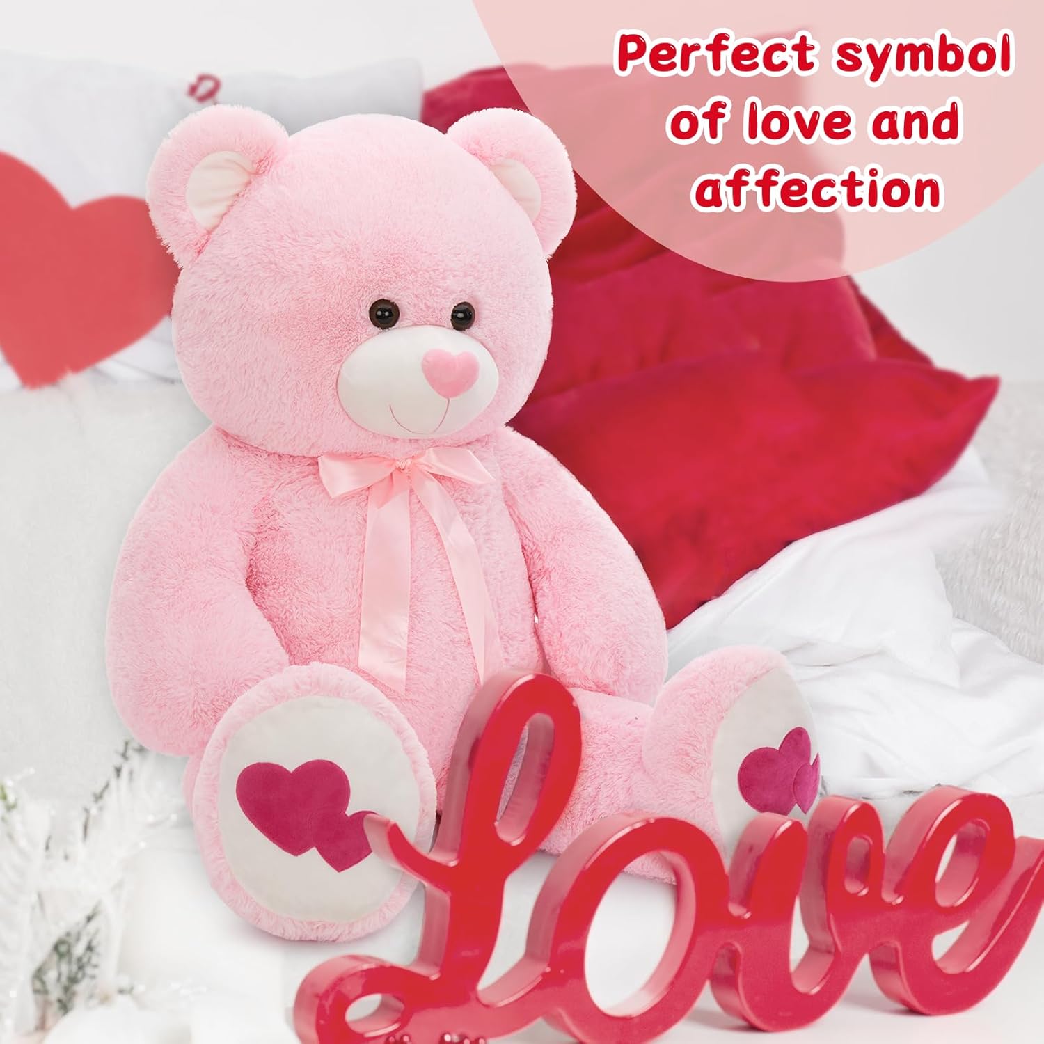 MorisMos Orso Peluche Gigante Rosa 120cm - immagine 3