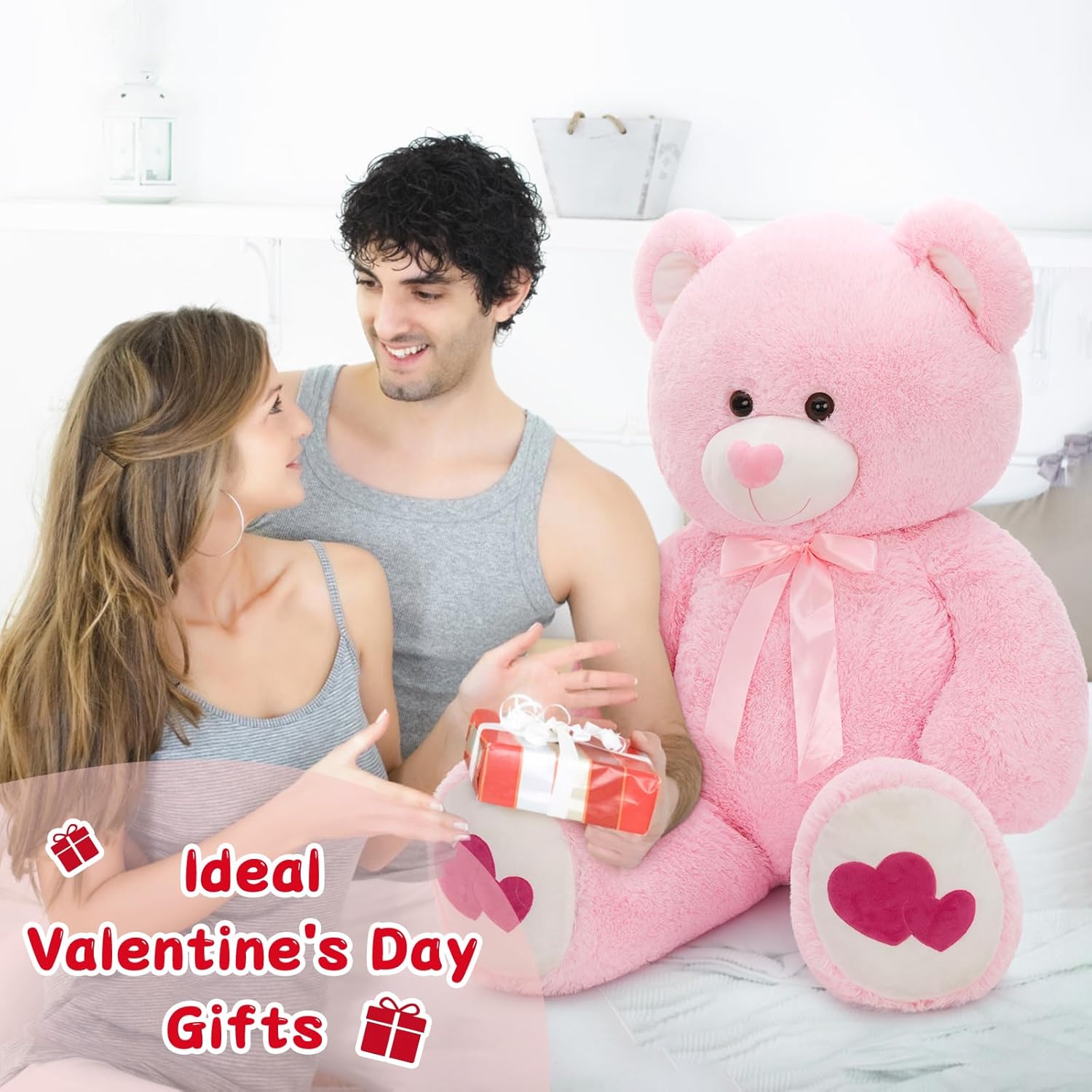MorisMos Orso Peluche Gigante Rosa 120cm - immagine 4