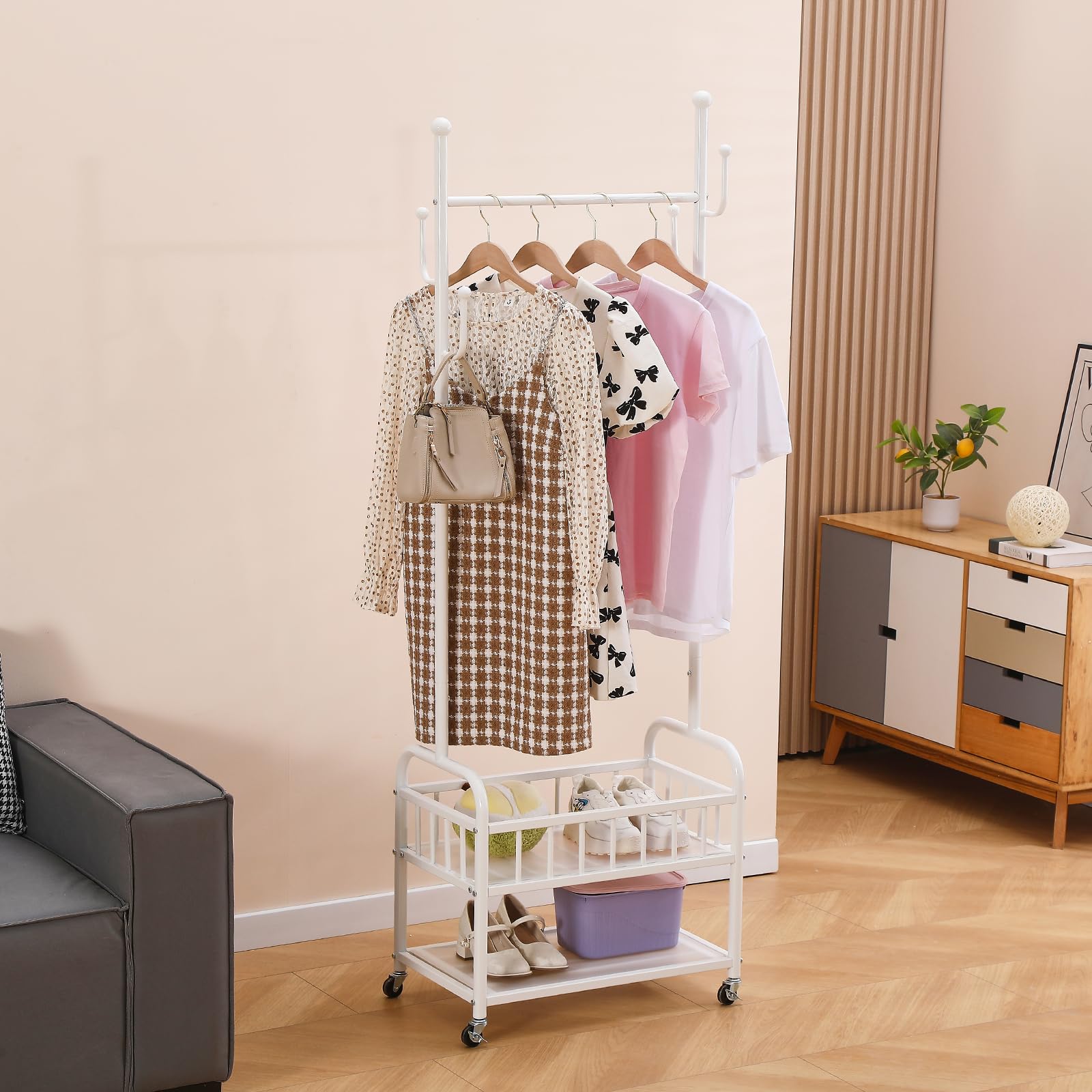 Kaihaowin Appendiabiti Pieghevole con Ruote, Bianco