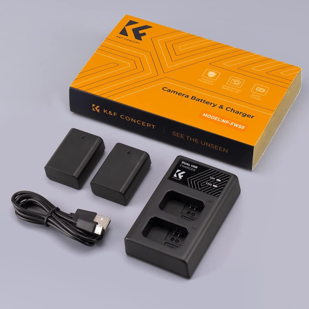 K&f Concept NP-FW50 Batteria e Caricabatteria Kit - immagine 9
