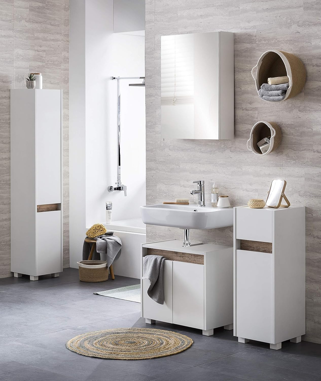Schildmeyer Cosmo 146316 - Mobile base lavabo, bianco - immagine 2