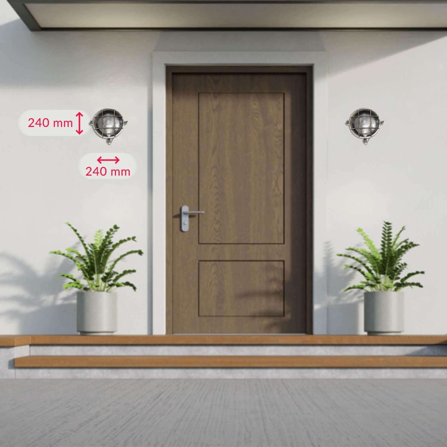 Lampada Parete Esterna Serifos Rotonda Ottone E27 IP64 - immagine 3