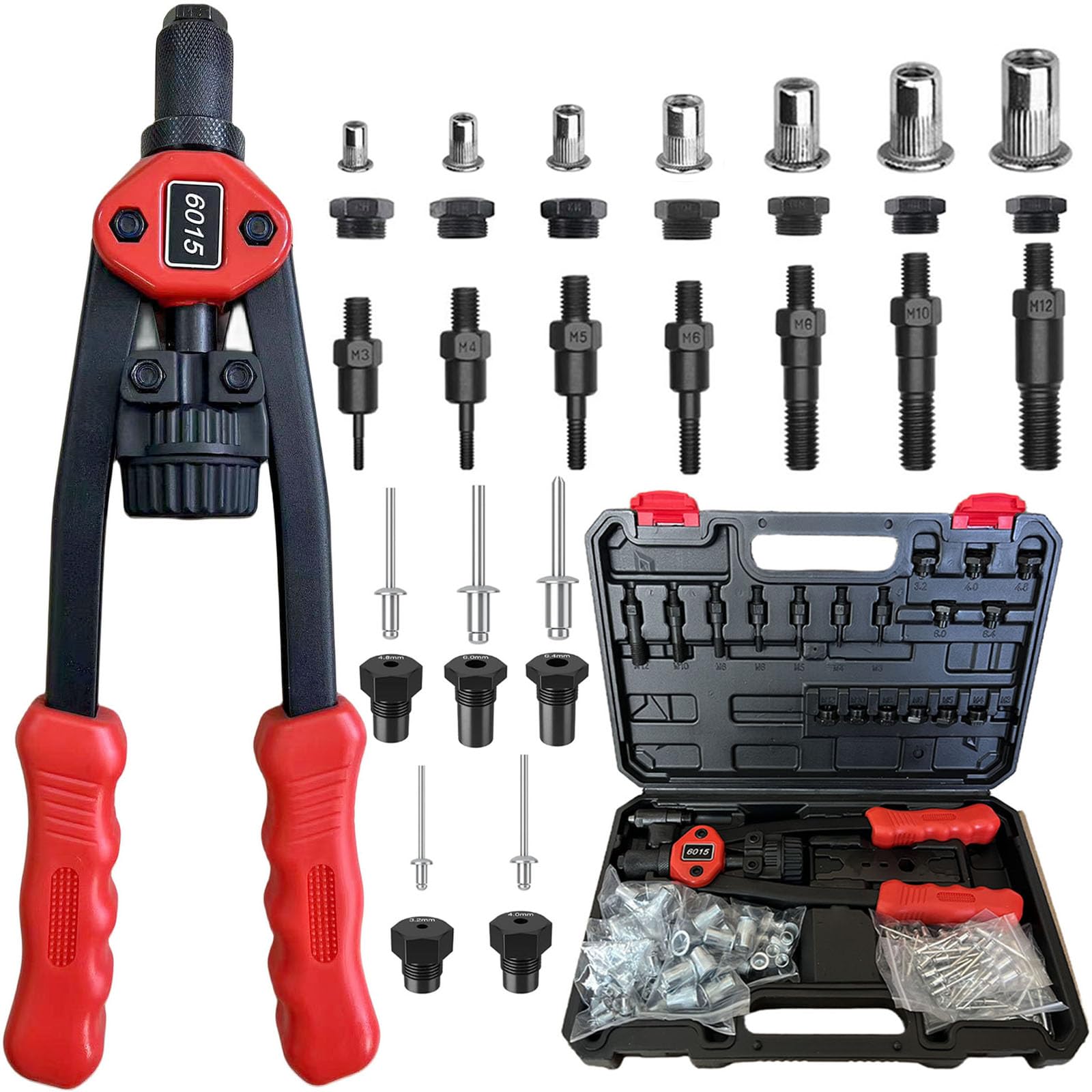 DURDUR Set Pinze per Rivetti 2 in 1 M3-M12 e 3.2-6.4mm