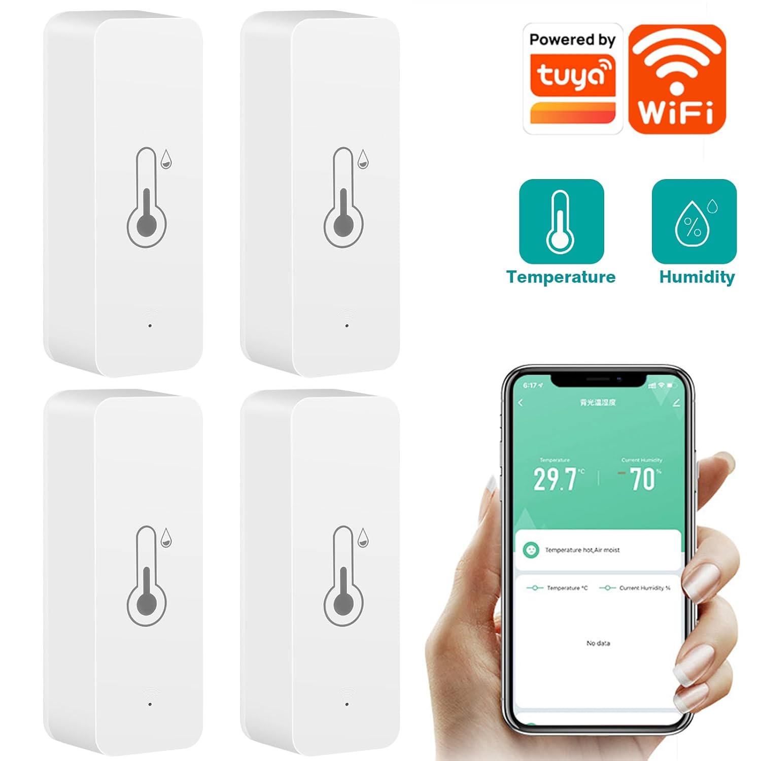 Ailao Termometro Igrometro WiFi Smart con APP - immagine 2