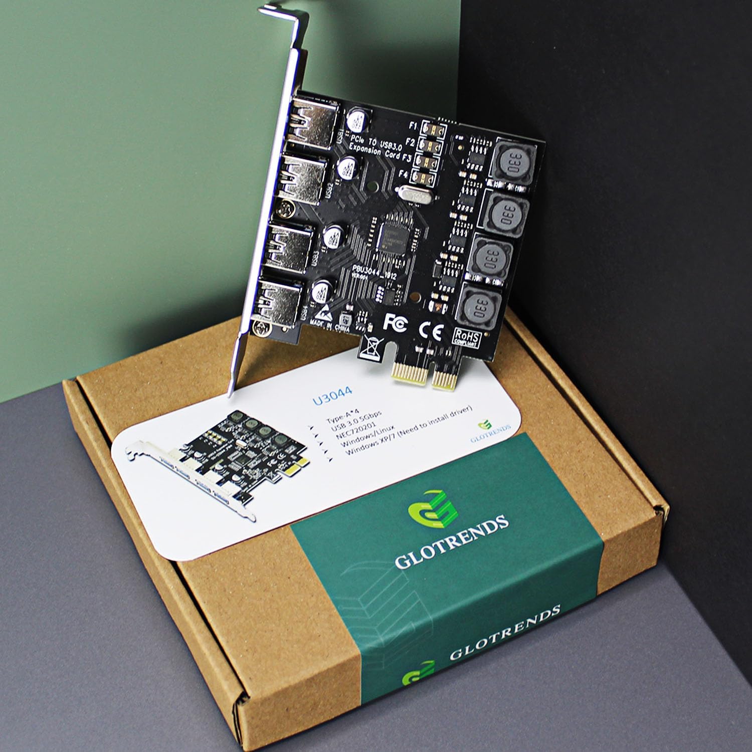 Glotrends U3044 Scheda Espansione PCIe 4 Porte USB 3.2 Gen1 - immagine 6