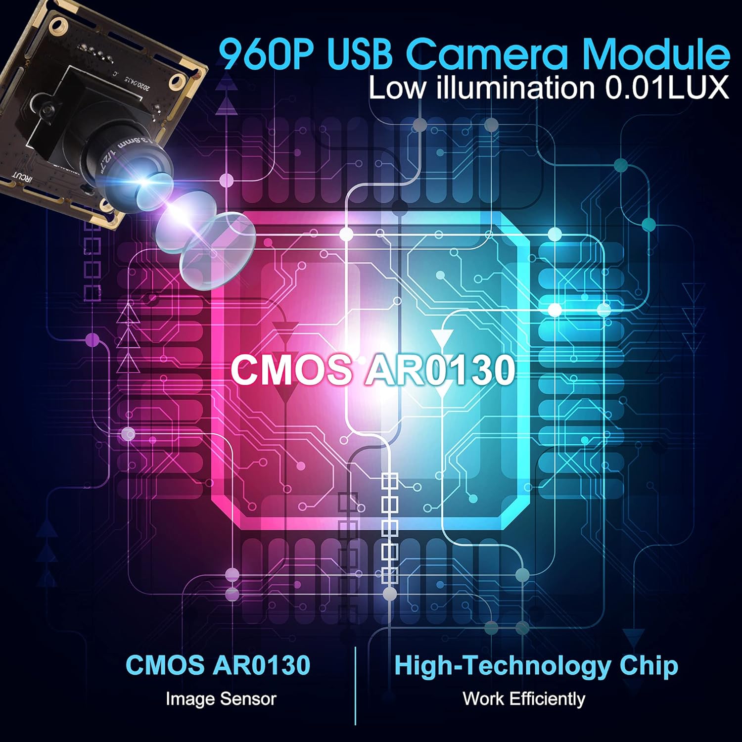 G Modulo Telecamera USB 1.3MP 960P Grandangolare - immagine 2