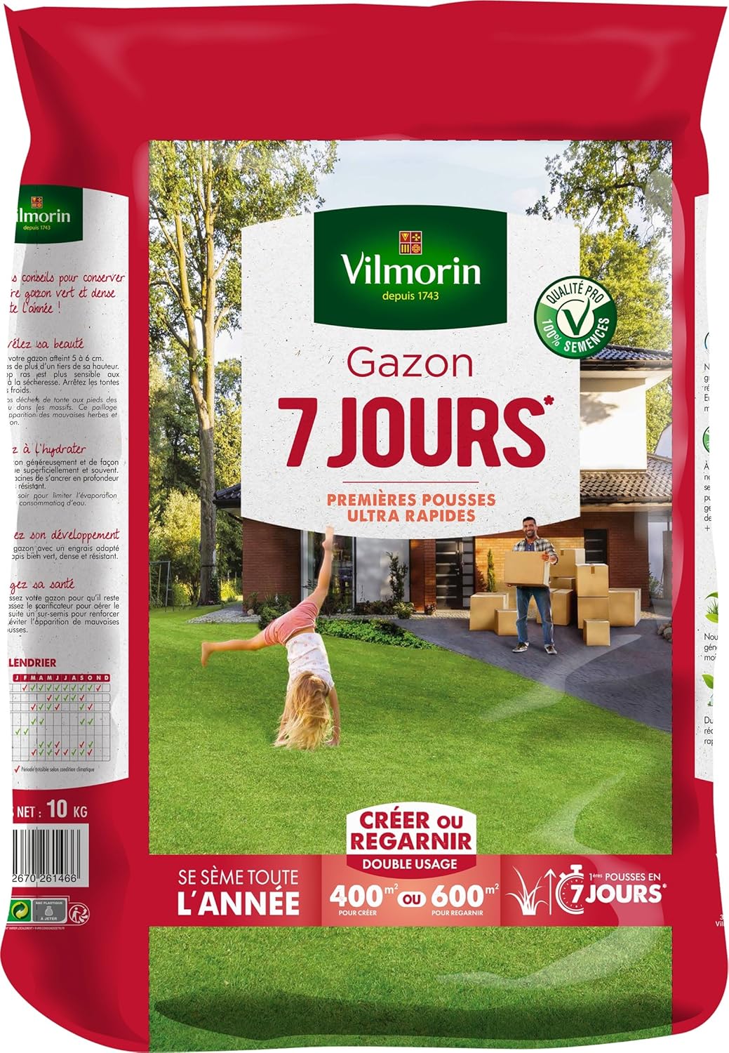 Vilmorin 4460717 - Prato 7 giorni, 10 kg, colore: Verde