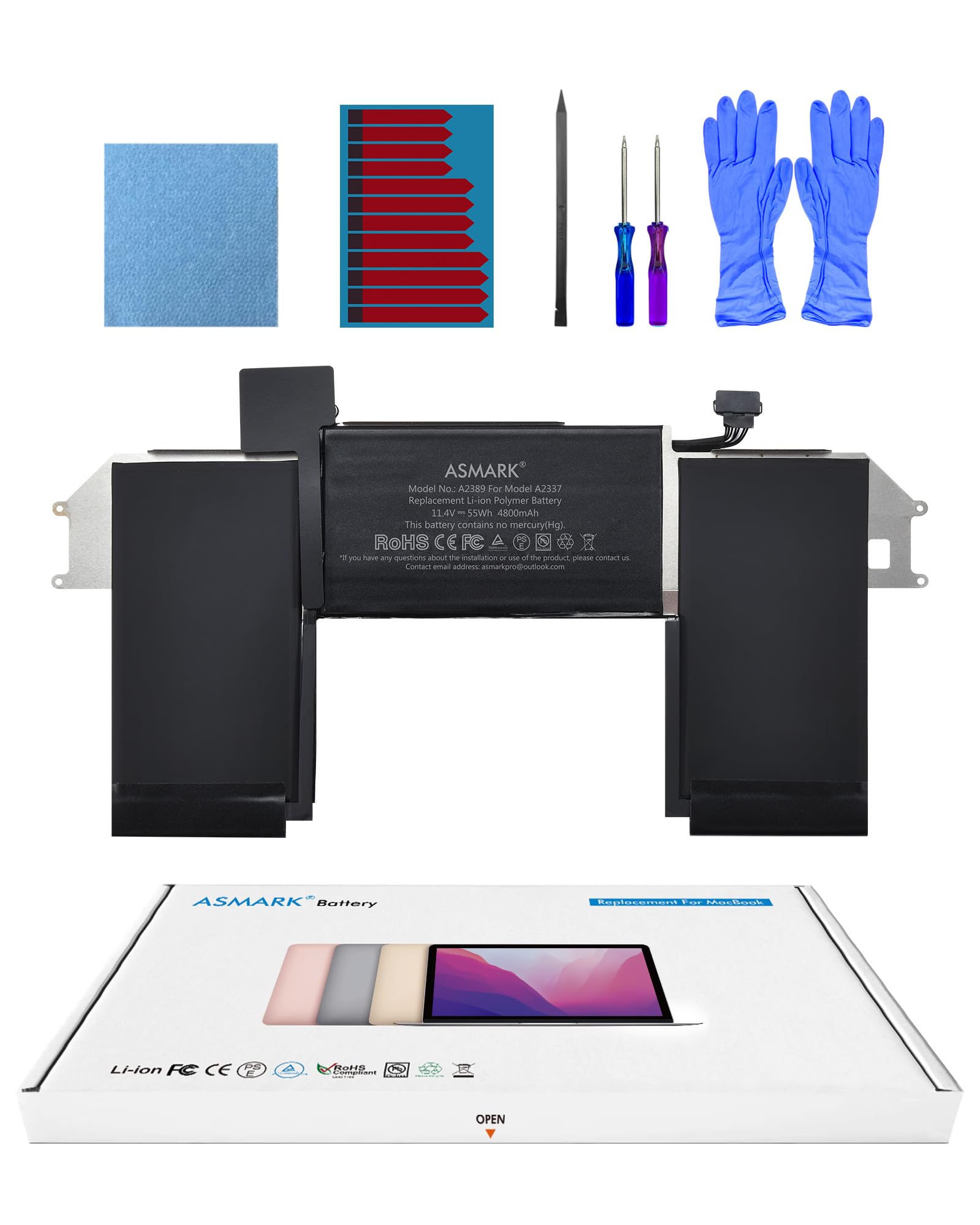 ASMARK Batteria MacBook Air A2337 per 13 pollici (2020, M1) A2389 Battery