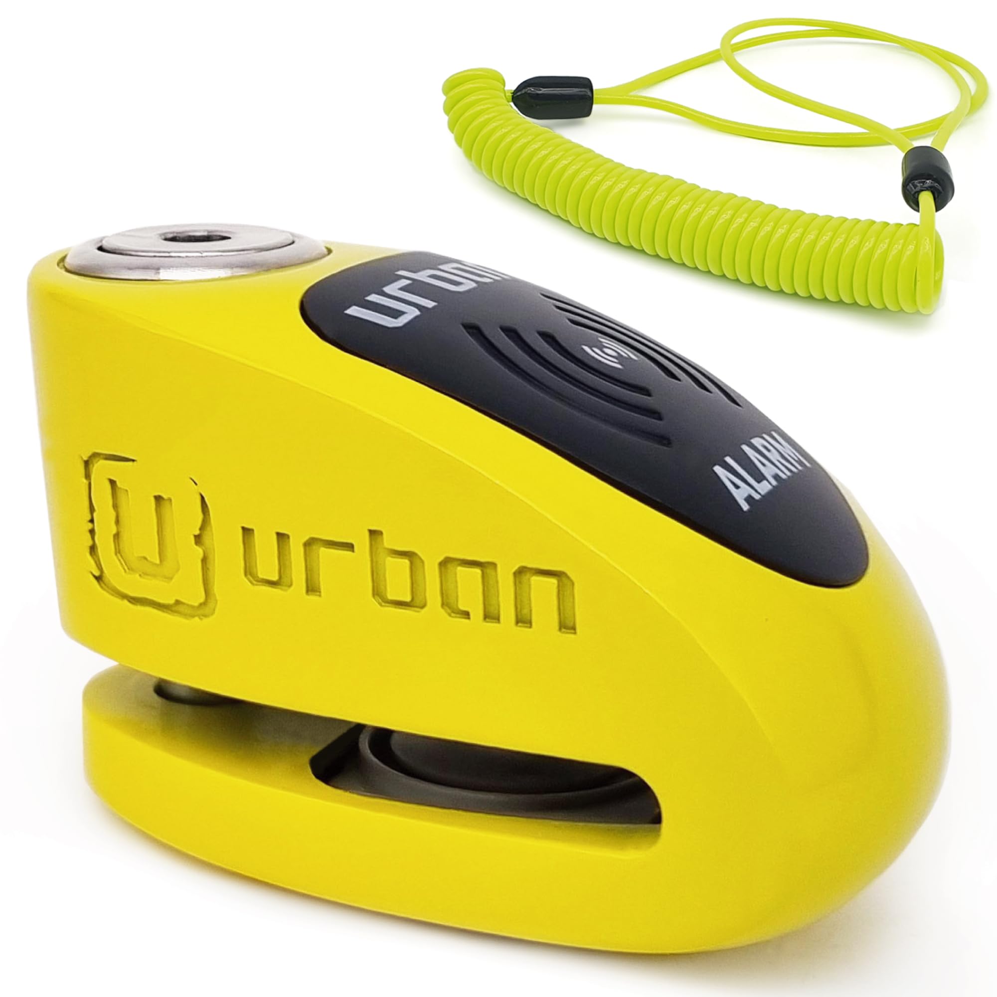 Urban UR910Y Bloccadisco Moto Allarme 120 dB, Giallo+Nero