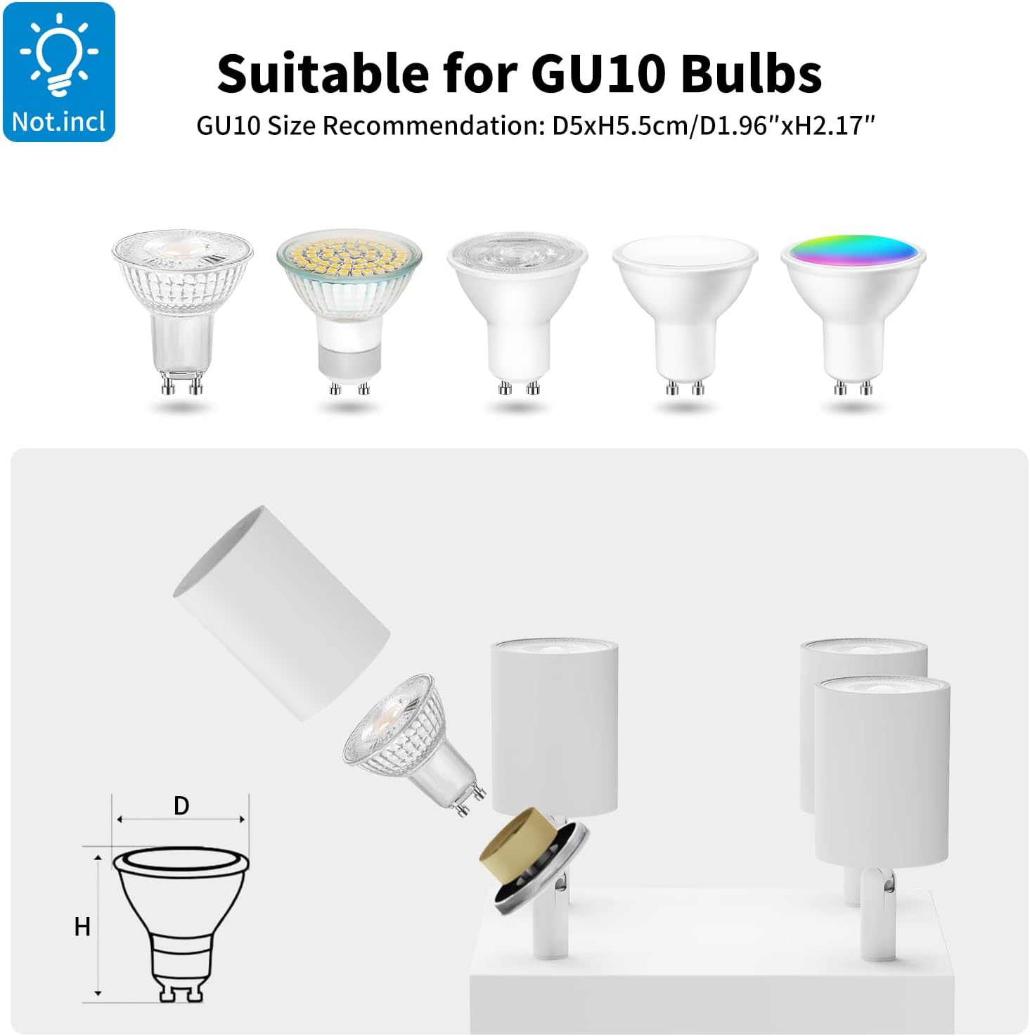 Lvwit Faretti LED Soffitto Orientabili 4 Luci, Bianco - immagine 3