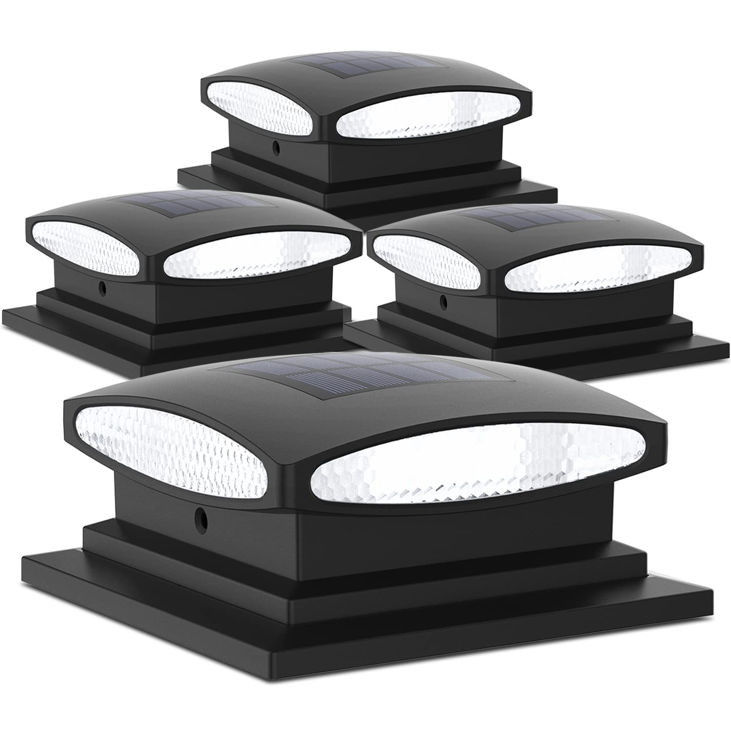 Siedinlar Luci Solari Esterno 24 LED, Nero (4 Pezzi)