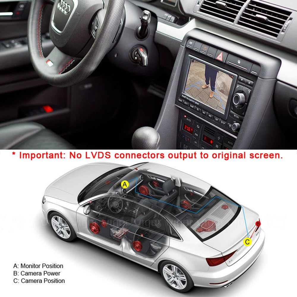 Telecamera retromarcia con luce targa per Audi - immagine 5