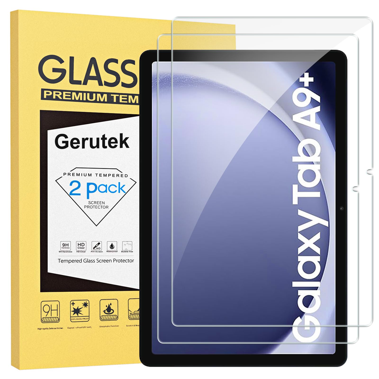Gerutek 2 Pezzi Pellicola Protettiva per Samsung Galaxy Tab A9+
