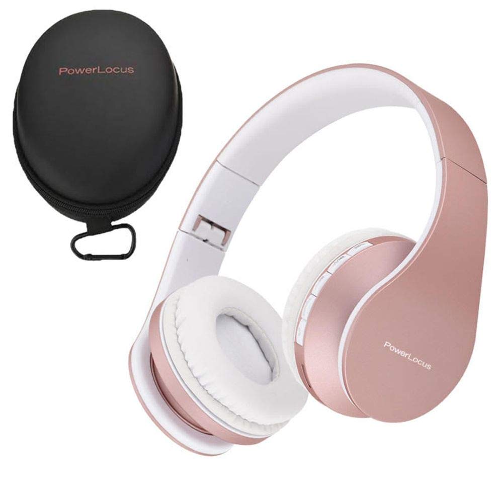 Powerlocus Cuffie Bluetooth Over-Ear, Oro Rosa