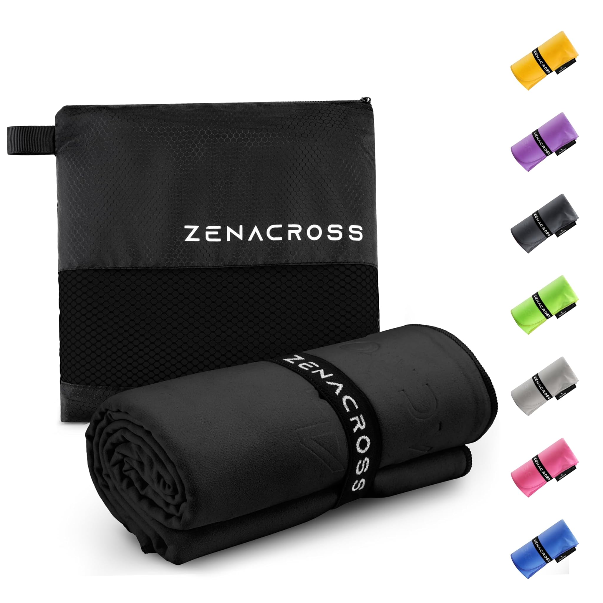 Zenacross Asciugamano Palestra Microfibra 50x100cm, Nero