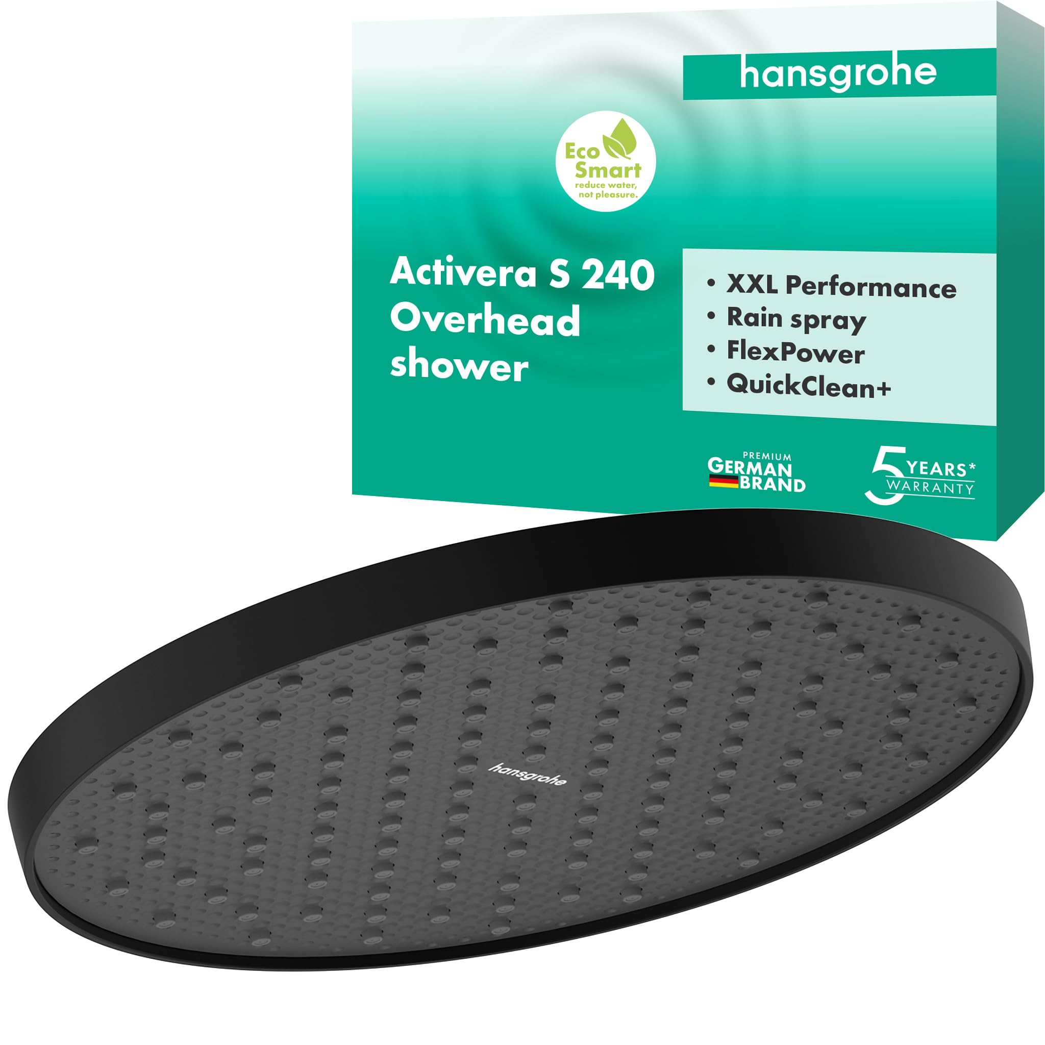 Hansgrohe Activera S - Soffione Doccia EcoSmart Nero Opaco