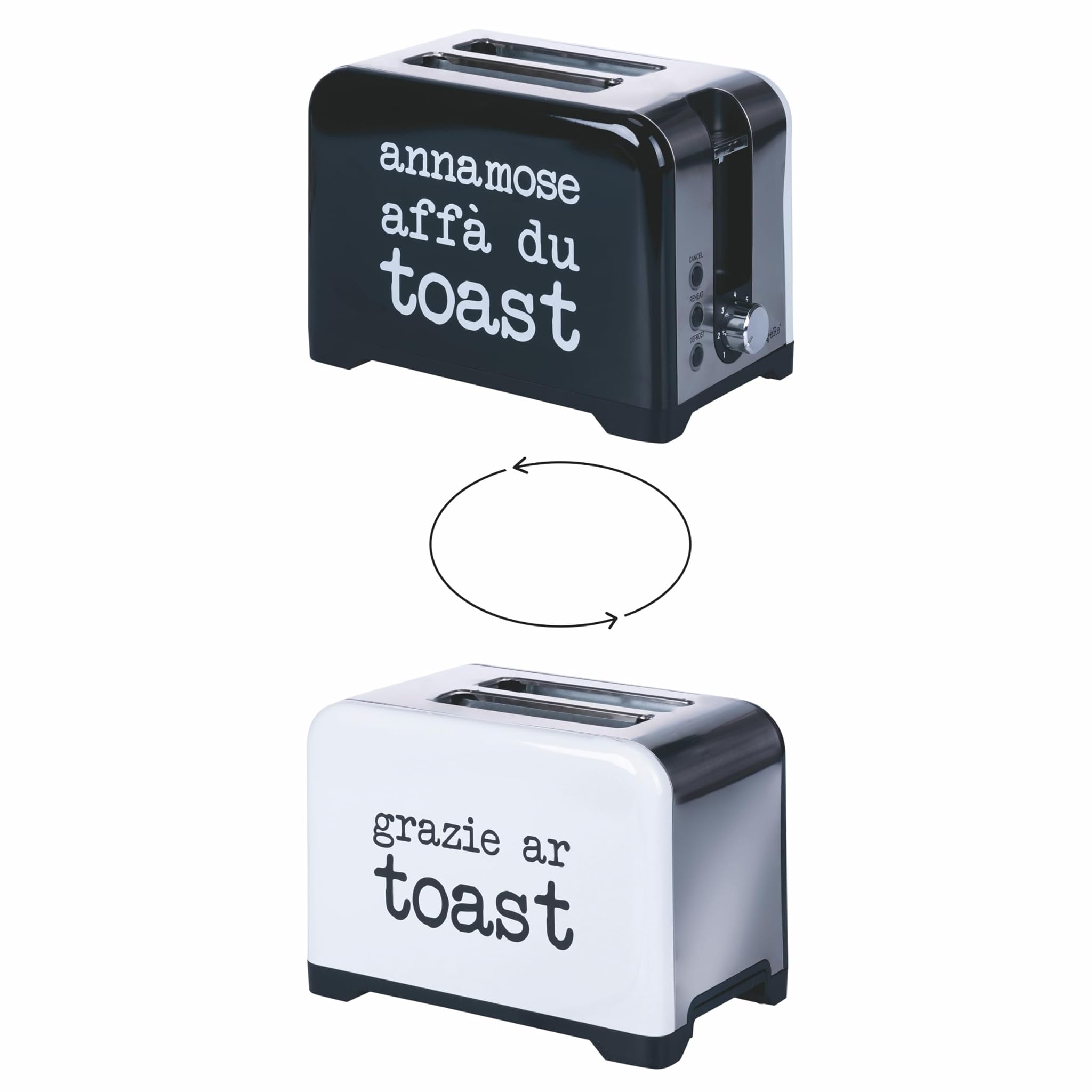 Tostapane, 2 aperture, 780-930 W, nero e bianco, double face, S.P.Q.eRe