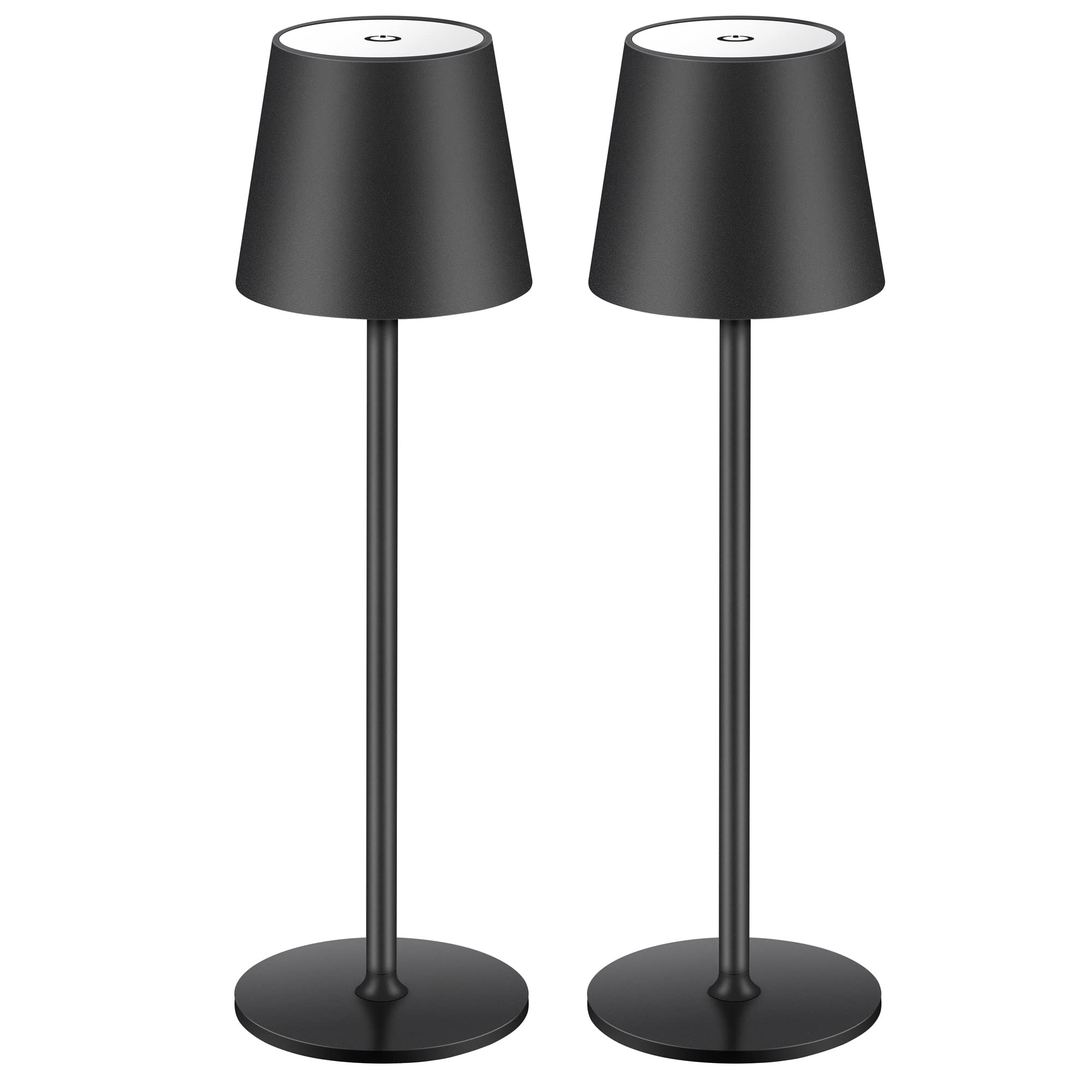 Lampade LED da Tavolo Dimmerabili Senza Fili, Nere (2 pz)