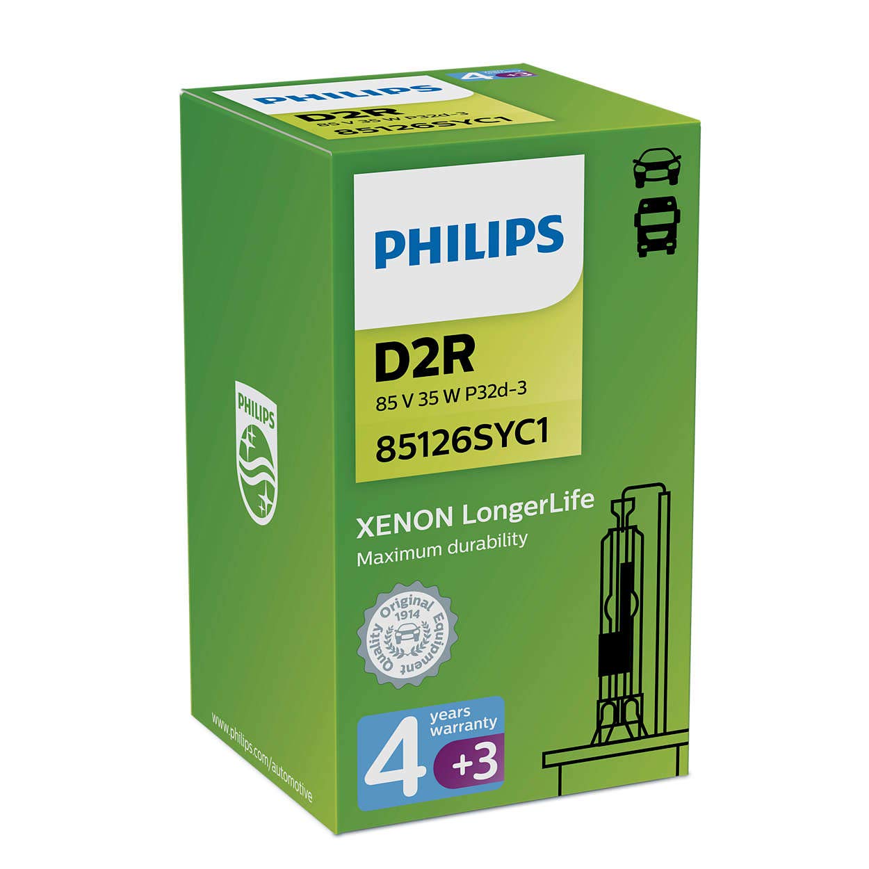 Philips D2R 35W P32d Xenon LongerLife 4300K