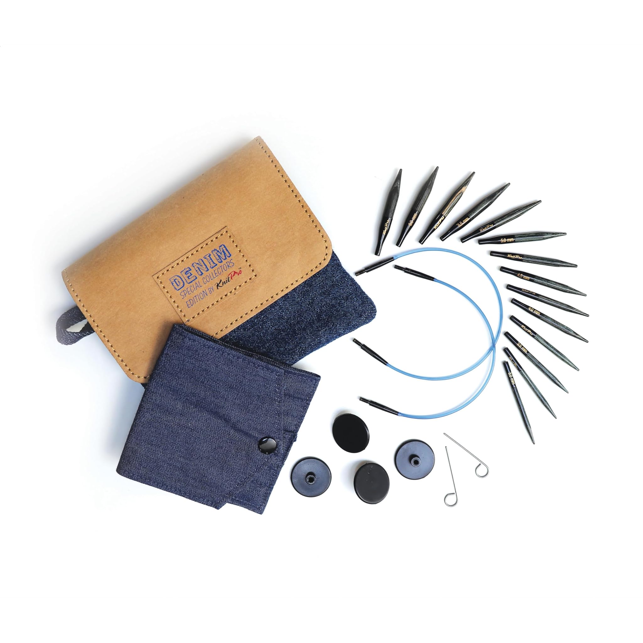 Knitpro Set Ferri Circolari Intercambiabili Indigo Wood Short